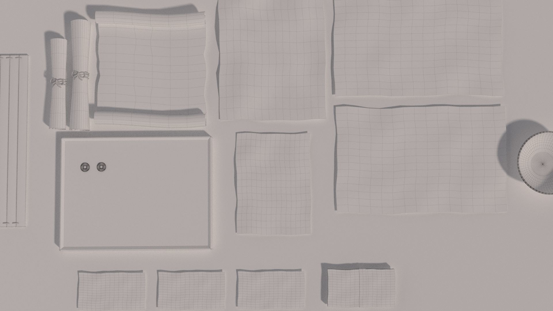 Chinese Museum Ancient Documents and Money 3D model_13