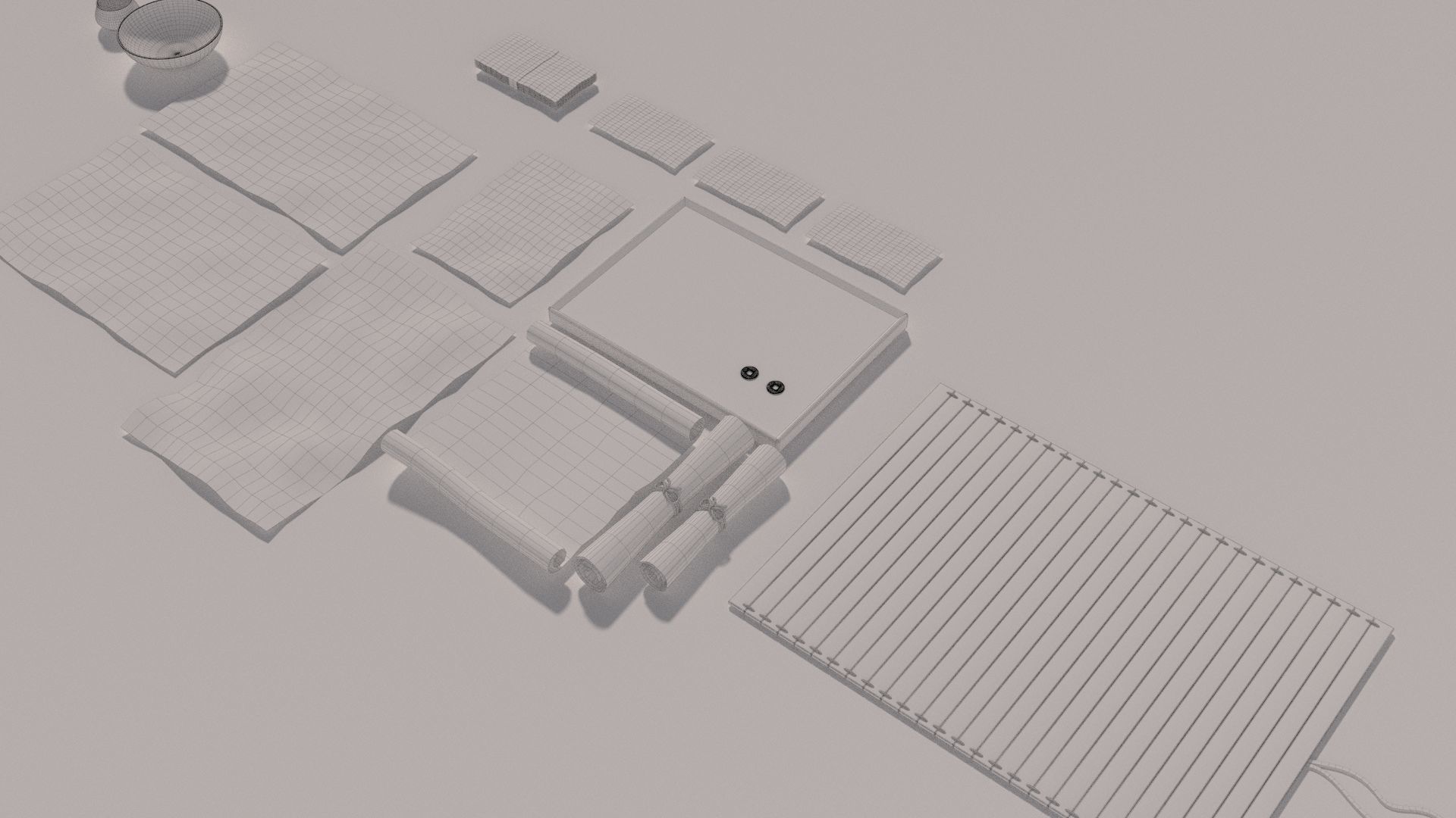 Chinese Museum Ancient Documents and Money 3D model_11