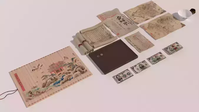 Chinese Museum Ancient Documents and Money