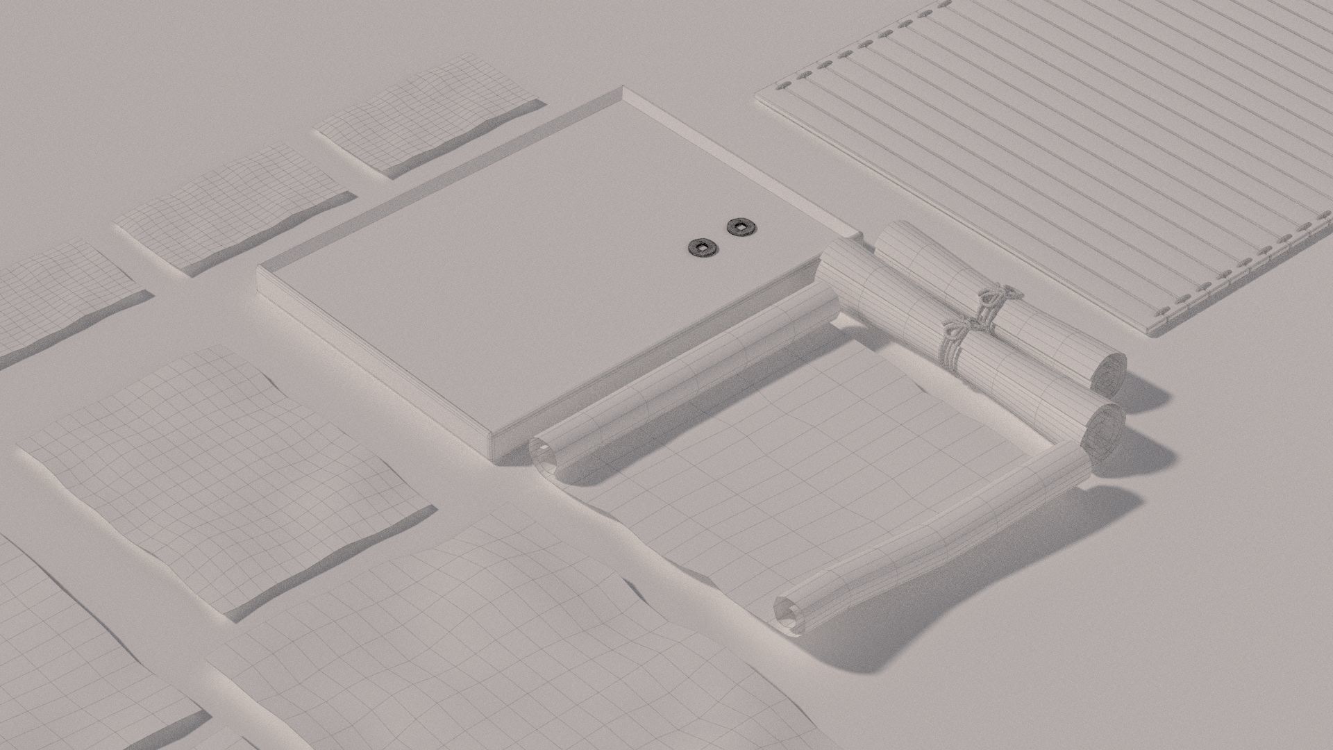 Chinese Museum Ancient Documents and Money 3D model_19