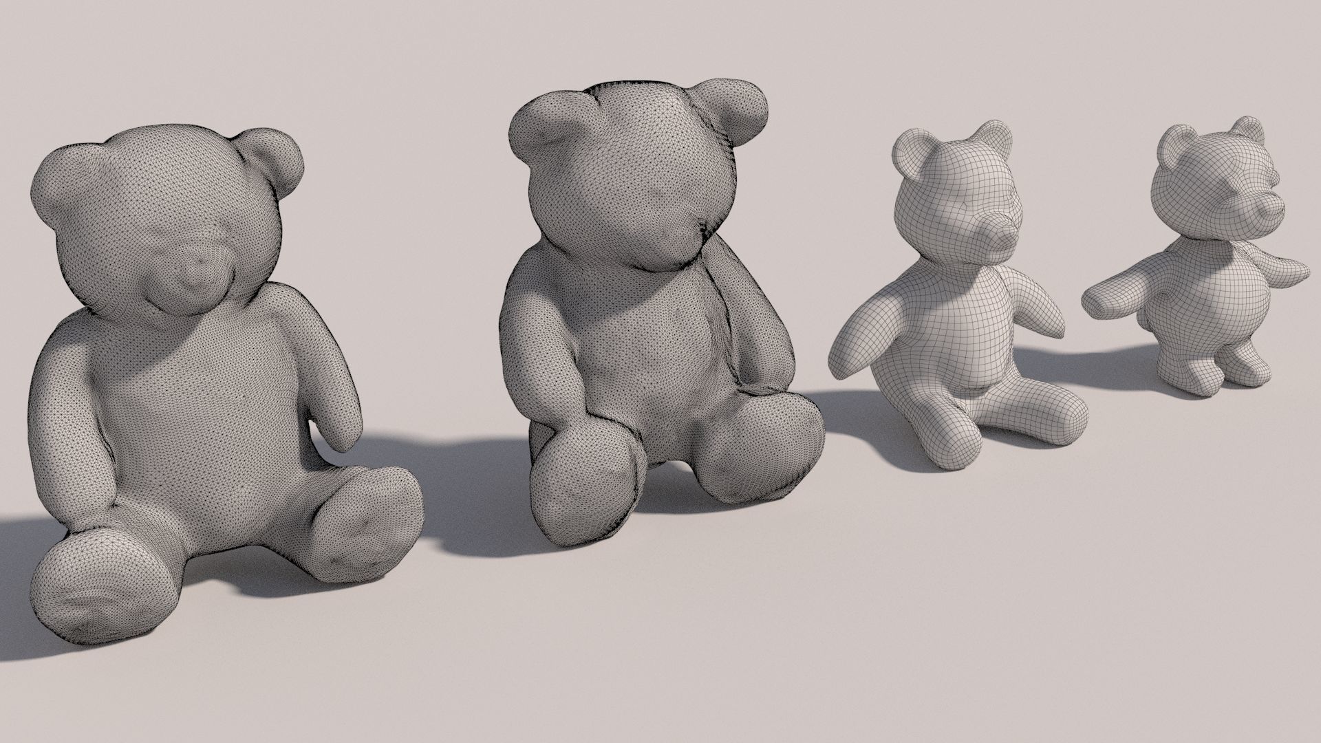4 Teddy Bear 3D model_8
