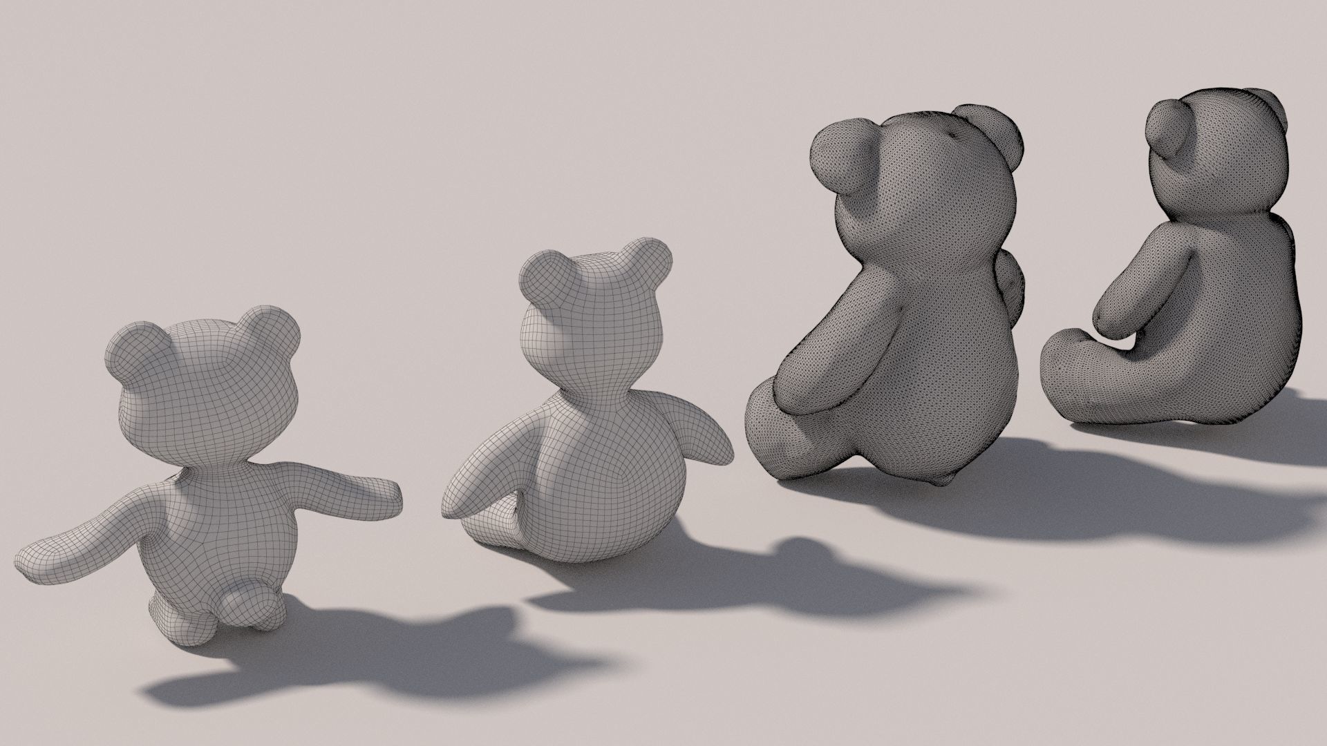 4 Teddy Bear 3D model_9