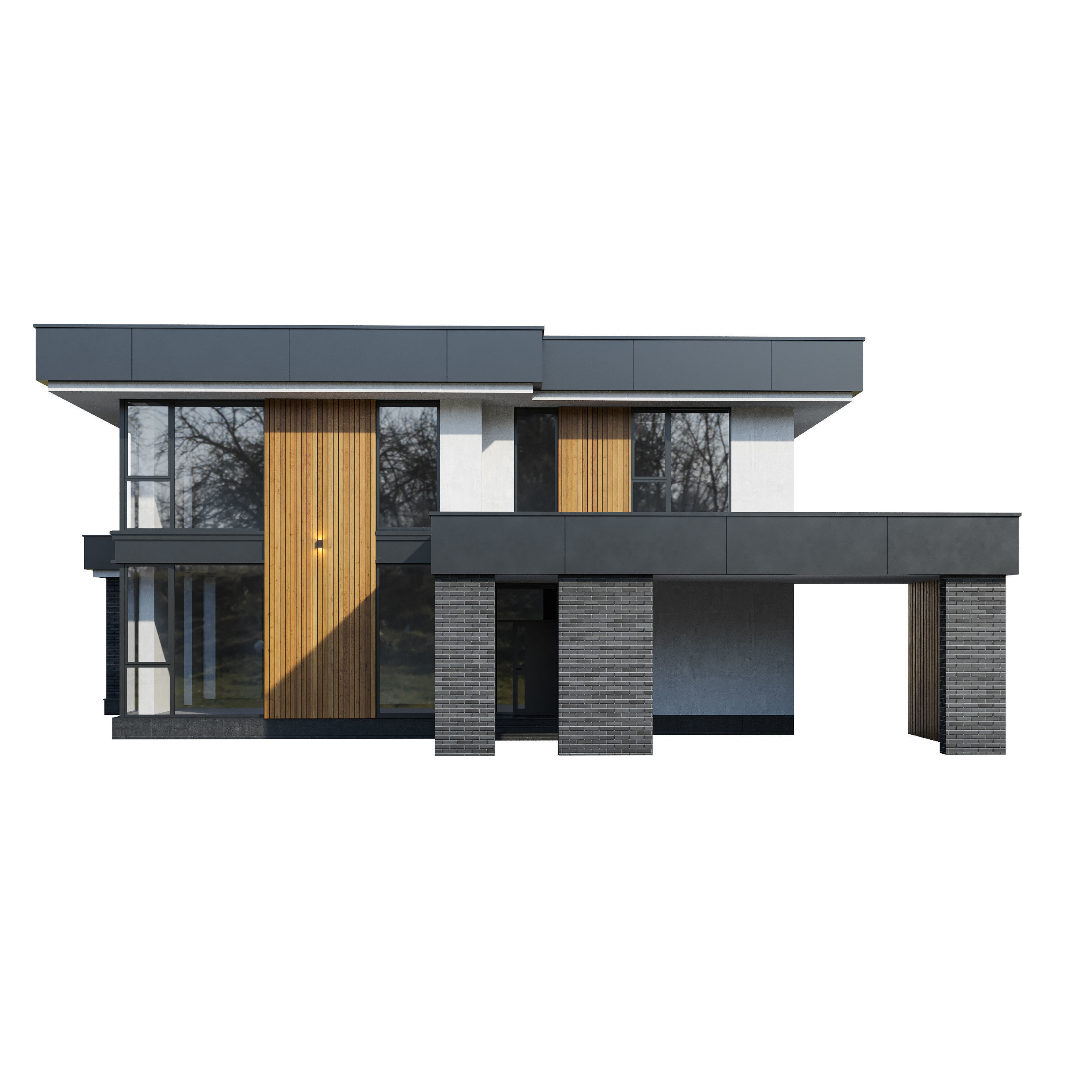 Modern house v104 3D model_1