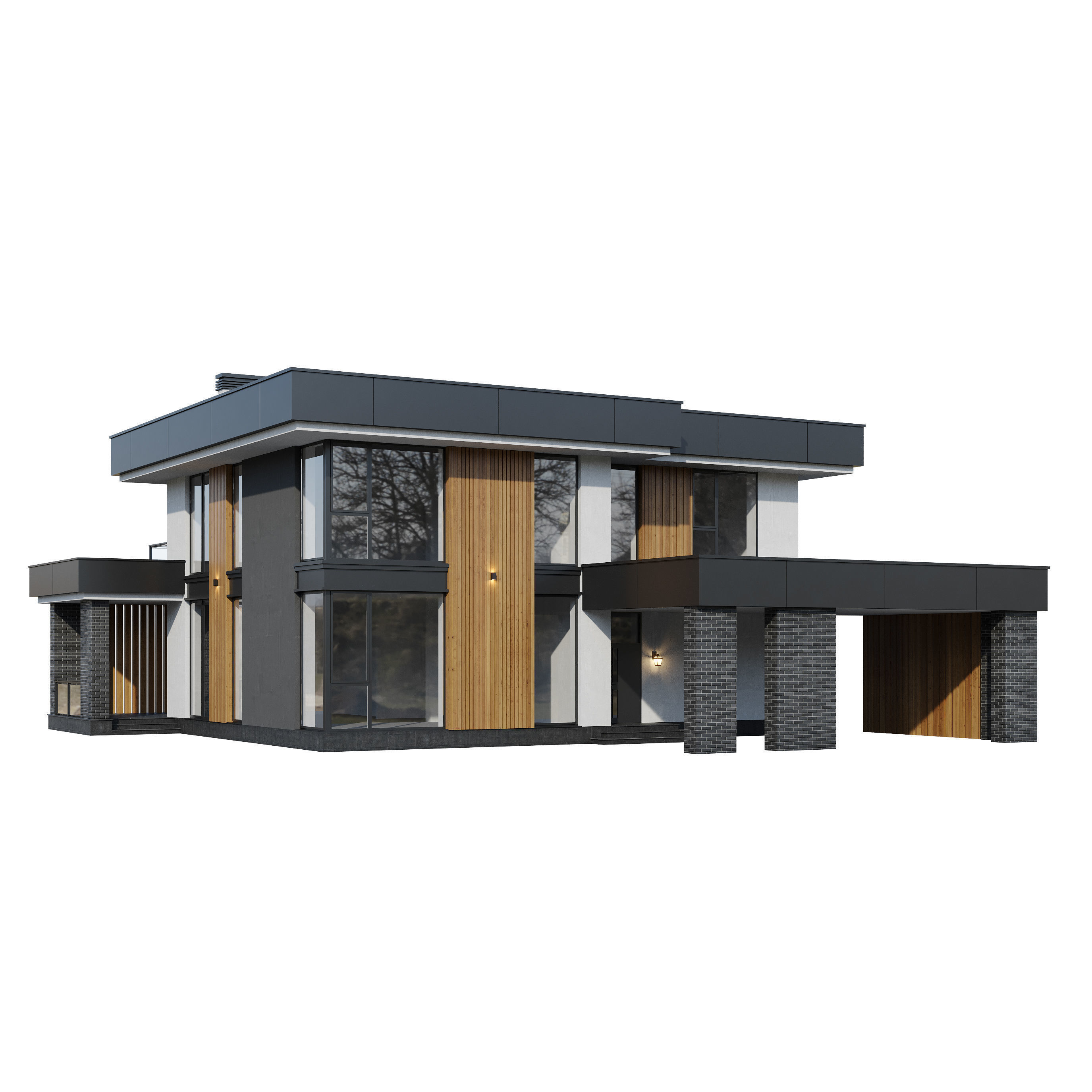 Modern house v104 3D model_9