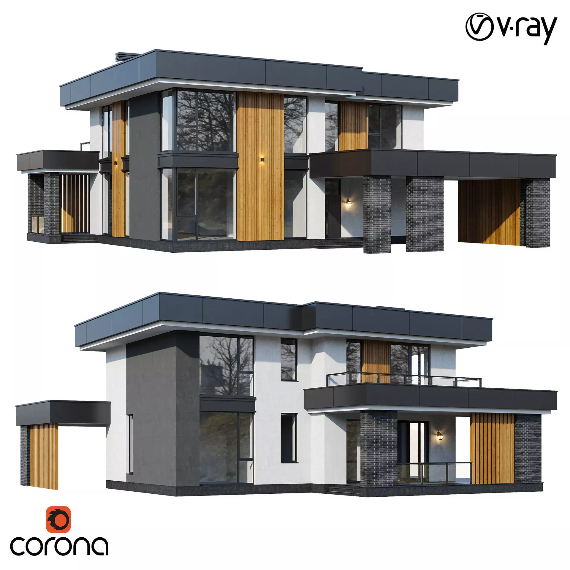 Modern house v104 3D model_0