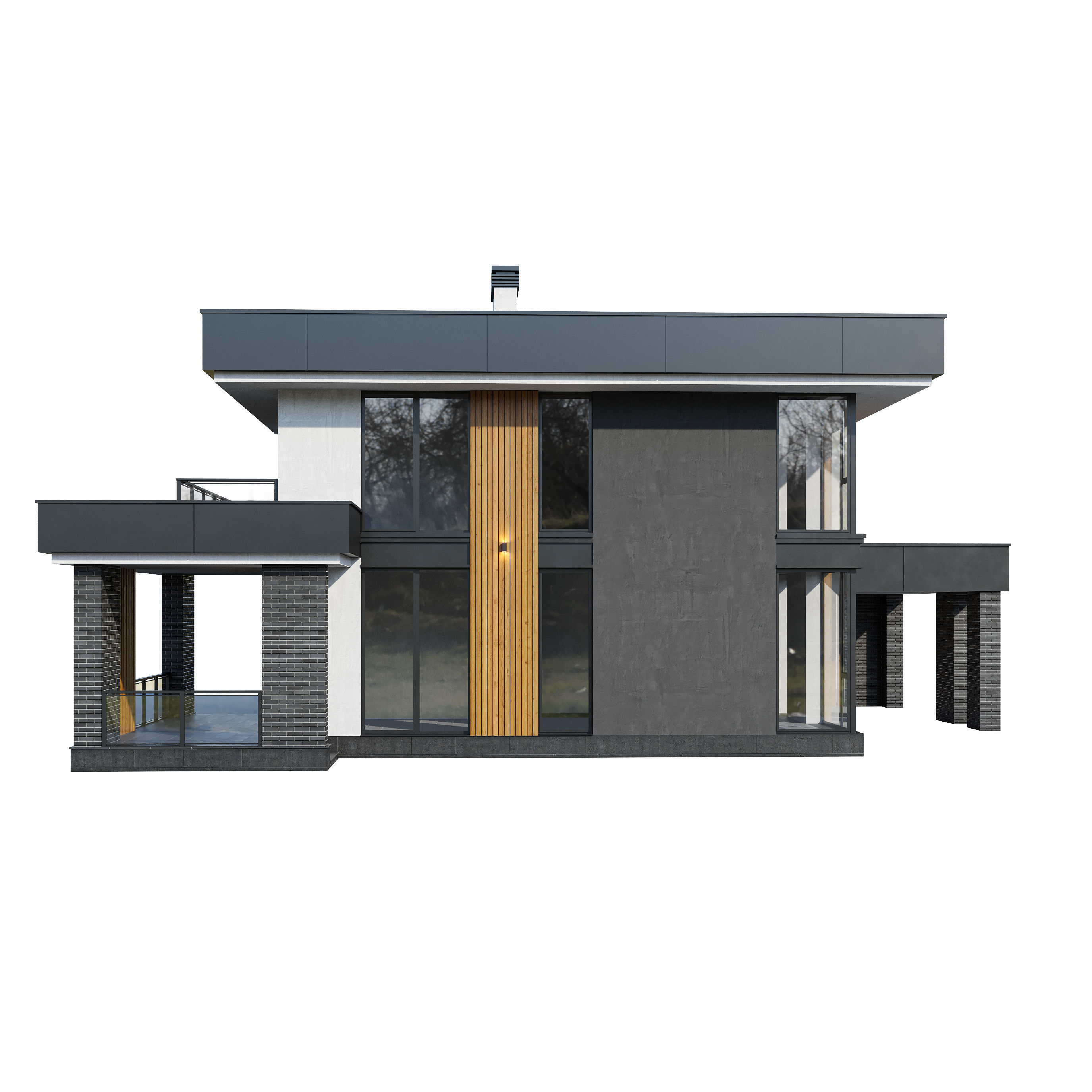 Modern house v104 3D model_3