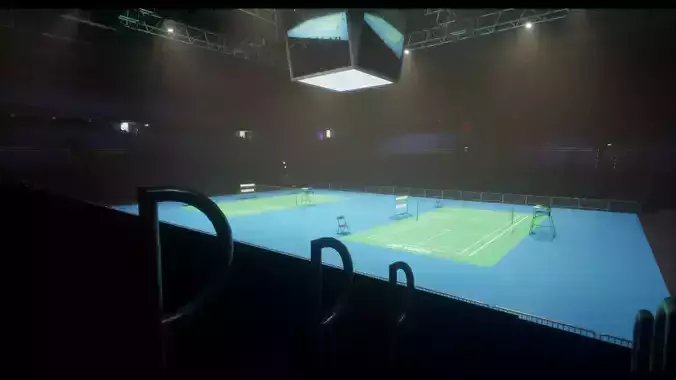 Badminton Arena Low-poly 3D model