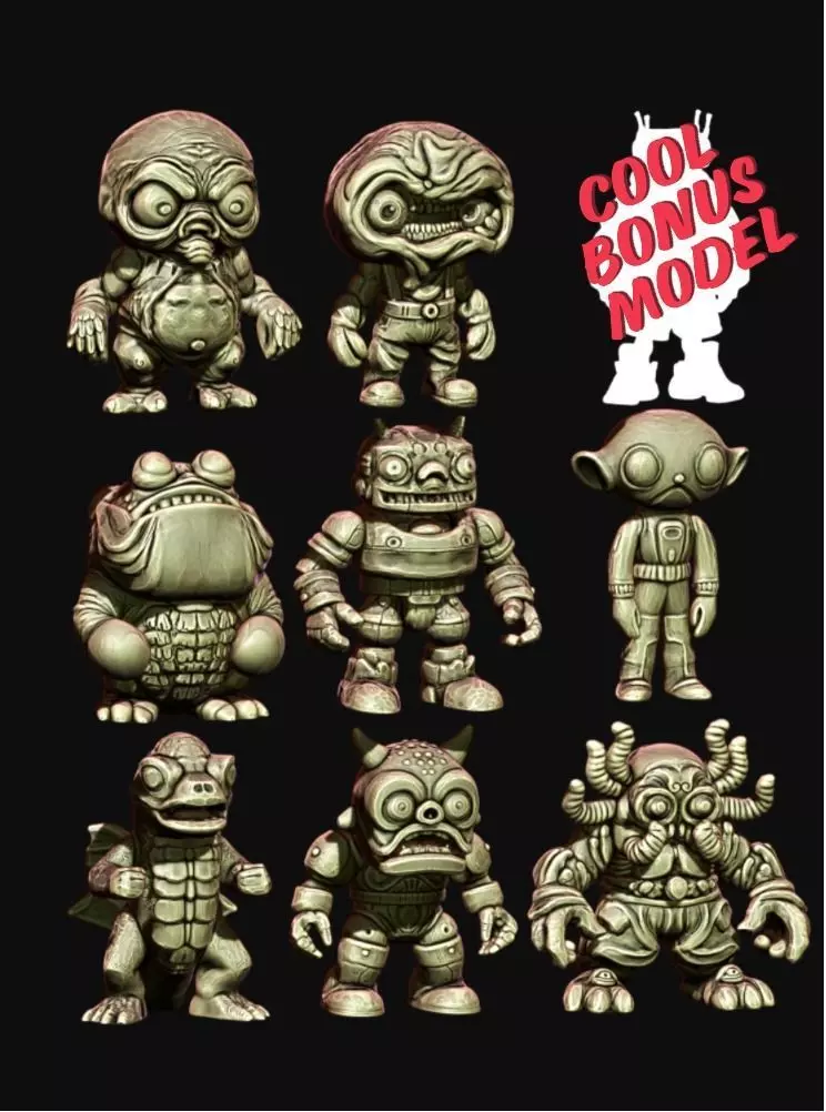 Collectible toy package for kaiju retro toys and sofubi  3D print model_0