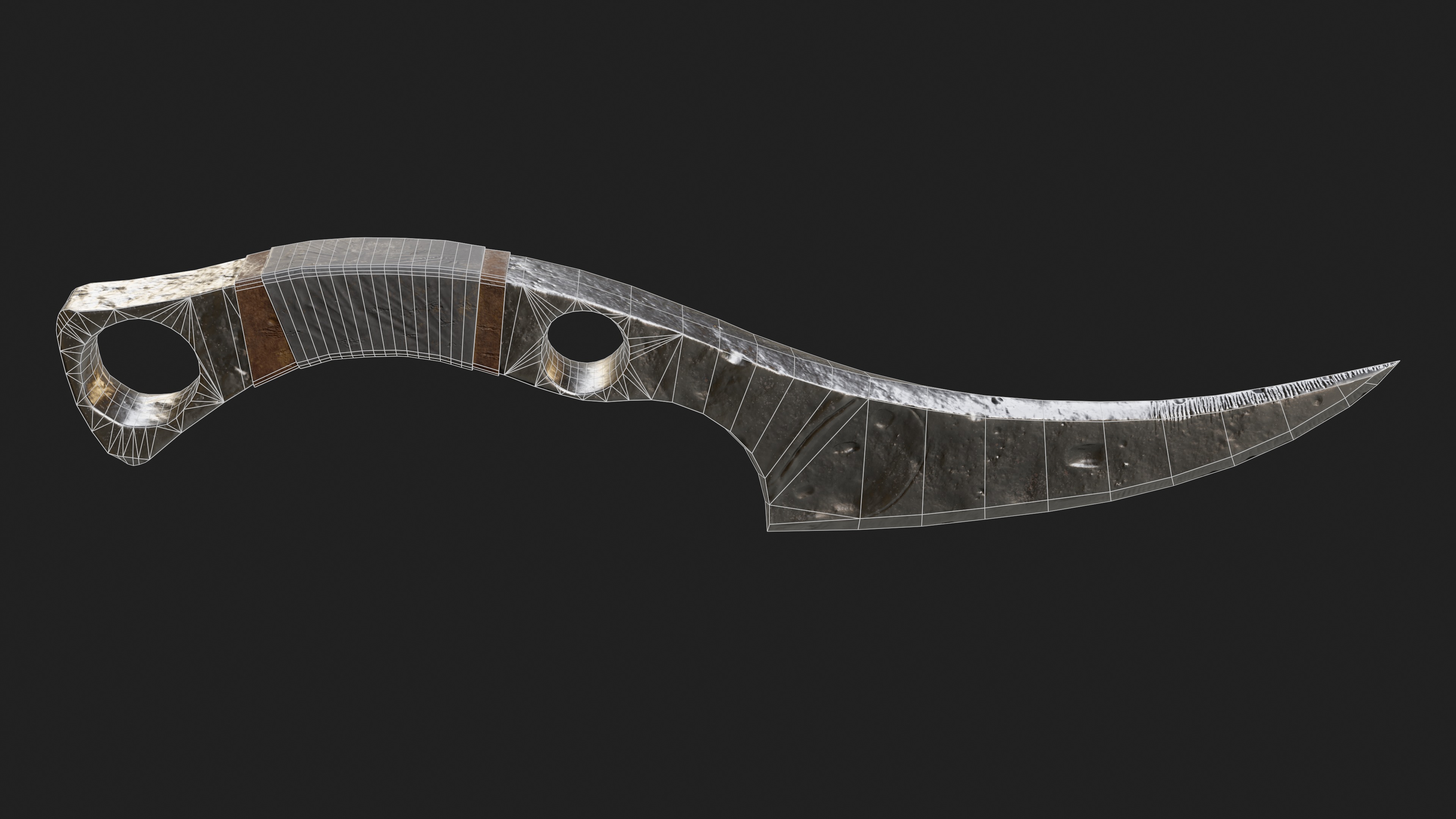 Antique Knife Game Ready Low-poly 3D model_5