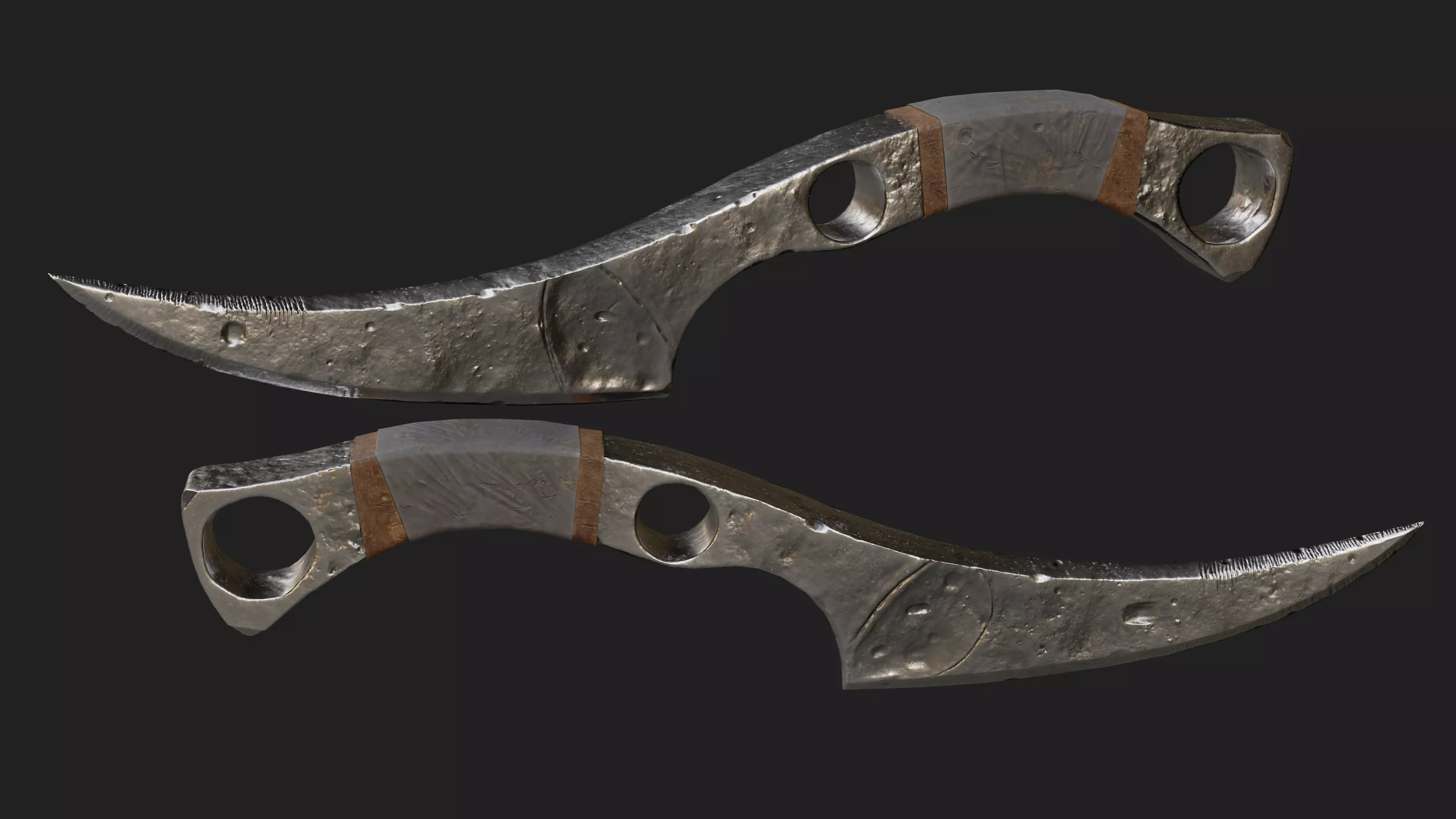 Antique Knife Game Ready Low-poly 3D model_0