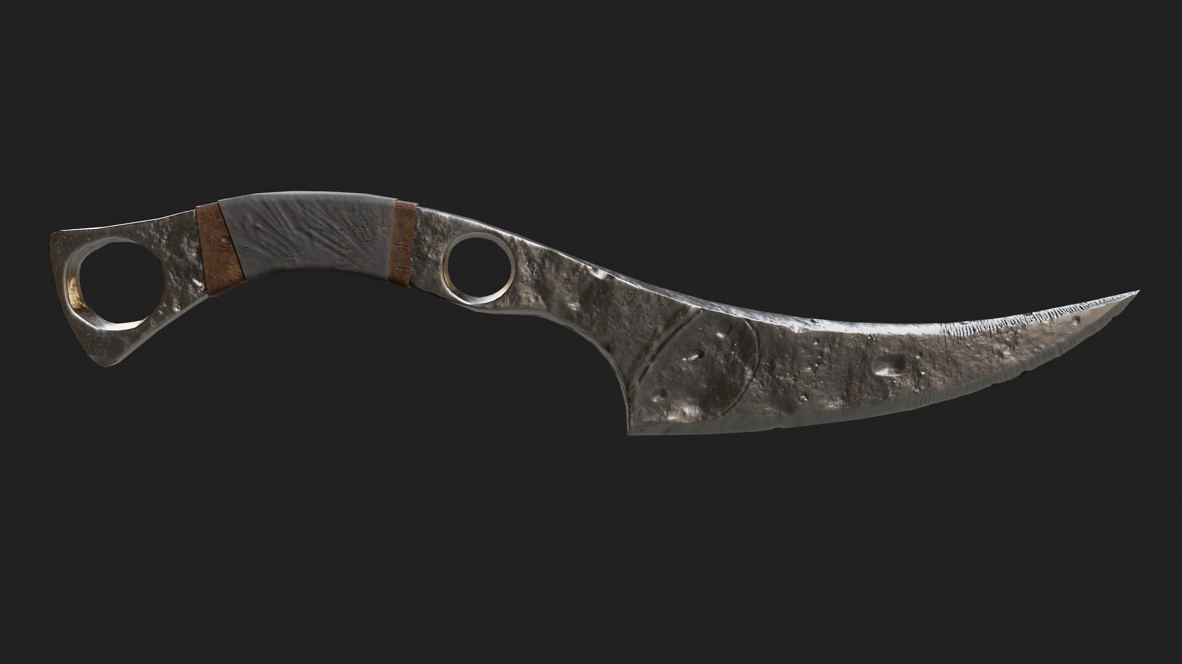 Antique Knife Game Ready Low-poly 3D model_2