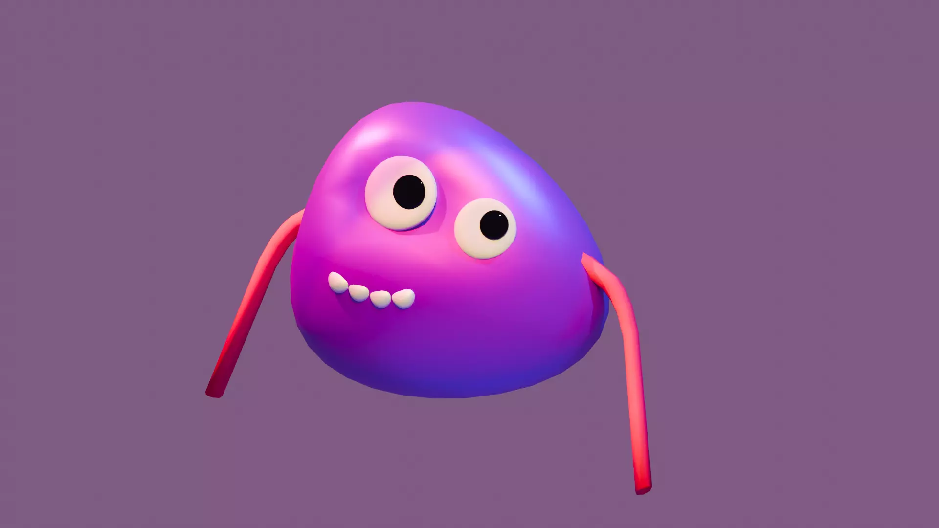 Cute Purple Monster Free 3D model