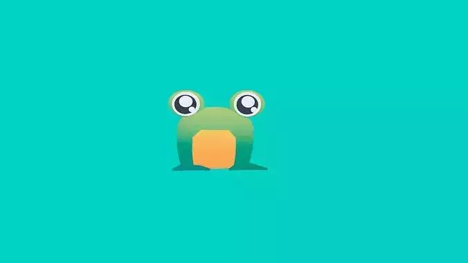 Cute Little Green Frog 3D model