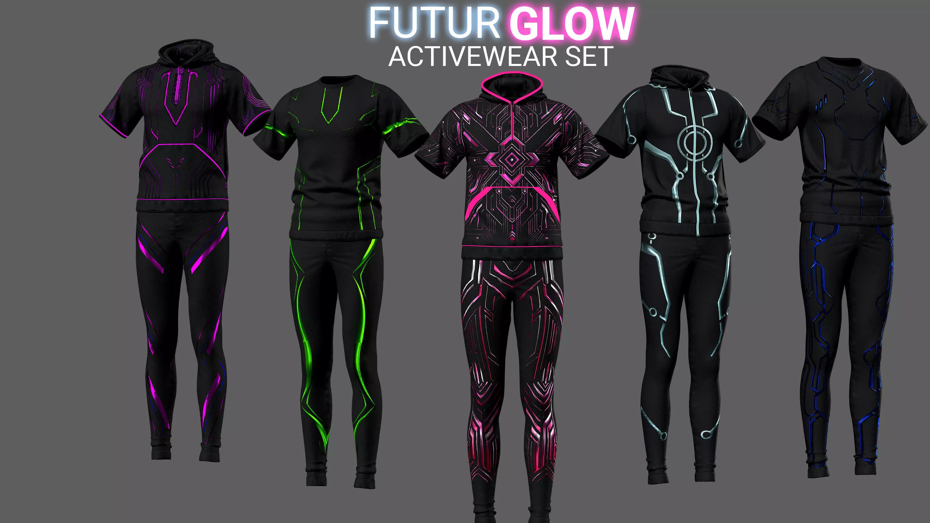 5 Future Glow Activewear Set 3D model_0