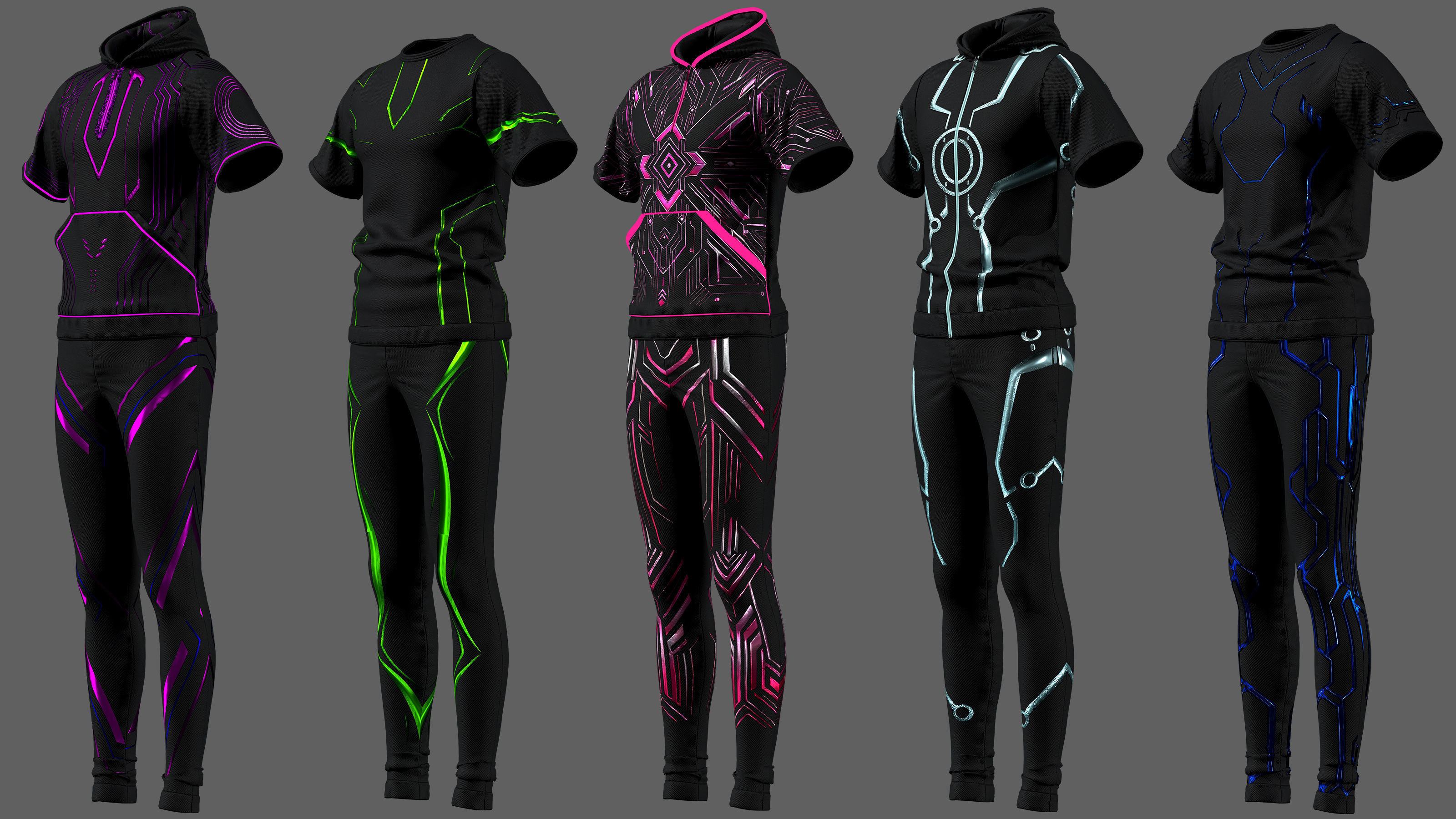 5 Future Glow Activewear Set 3D model_1