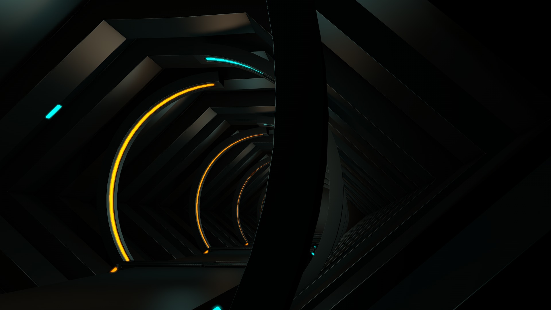 Sci Fi Tunnel 3D model_2