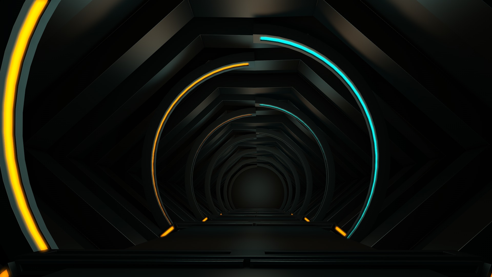 Sci Fi Tunnel 3D model_1