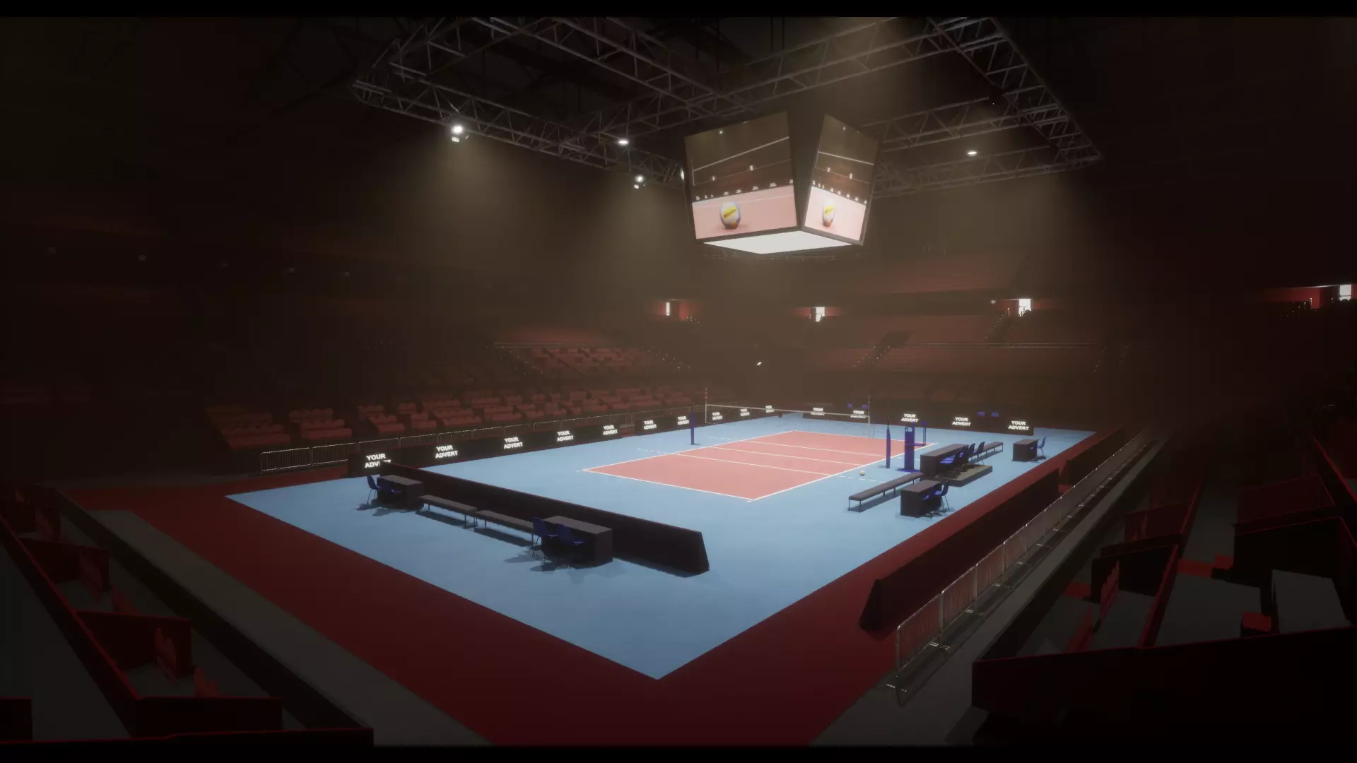 Volleyball Arena Low-poly 3D model_0