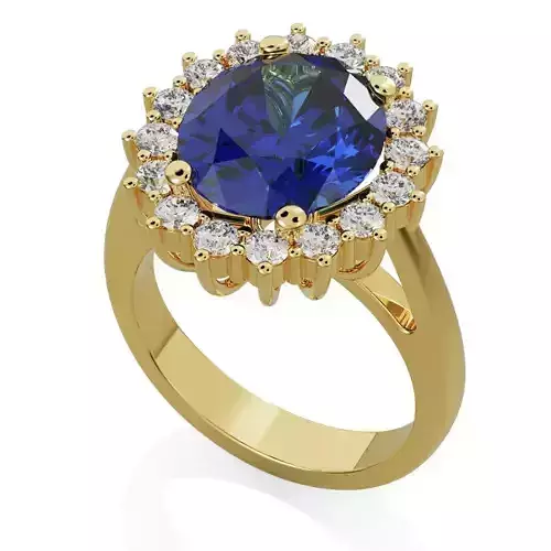 Oval halo engagement ring