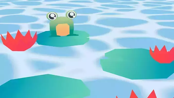 Cute Frog Croaking and Jumping animation