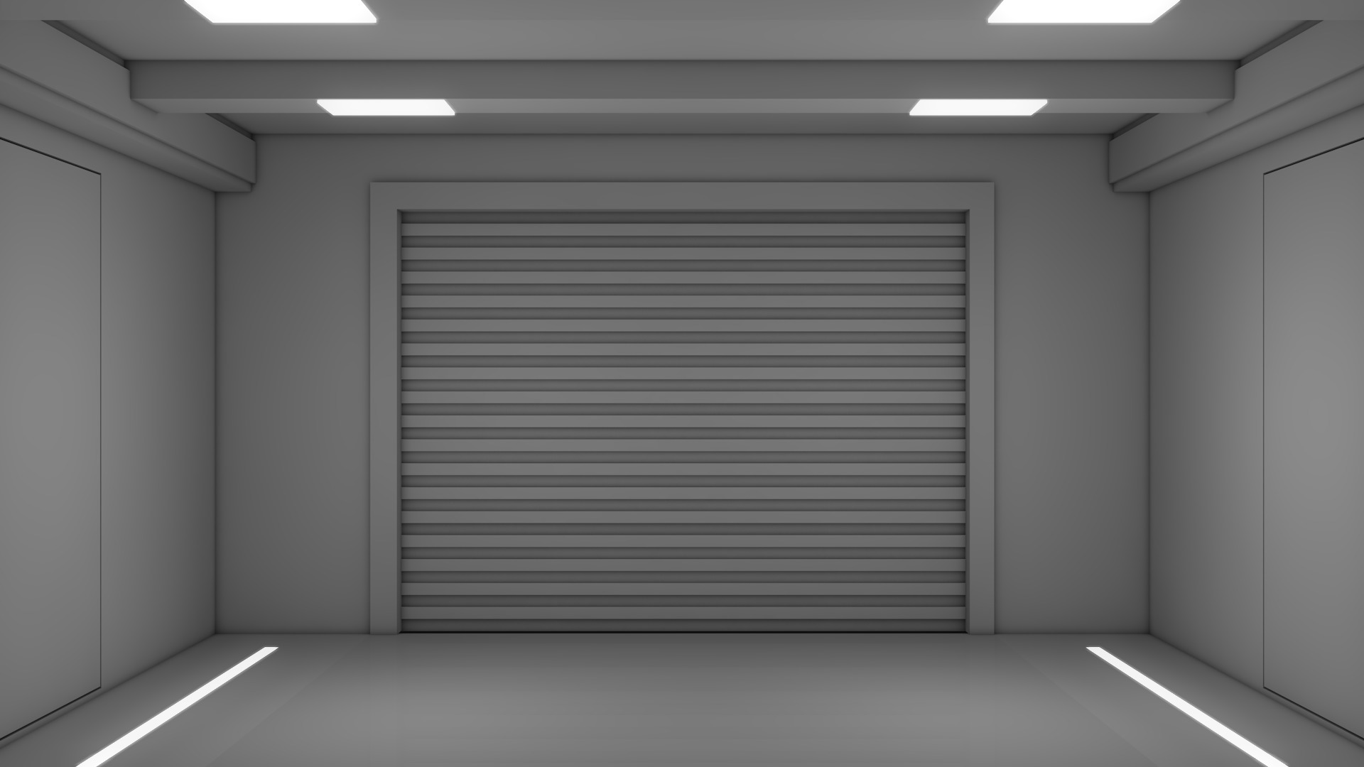 Empty industrial space 3D model_4