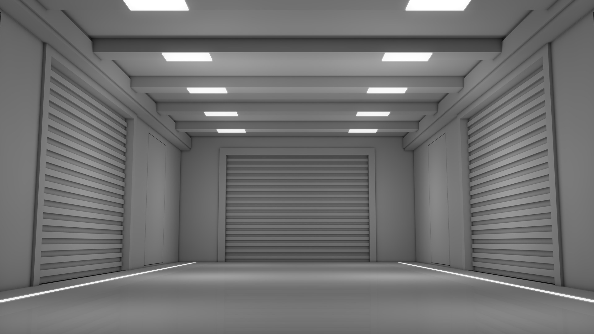 Empty industrial space 3D model_1