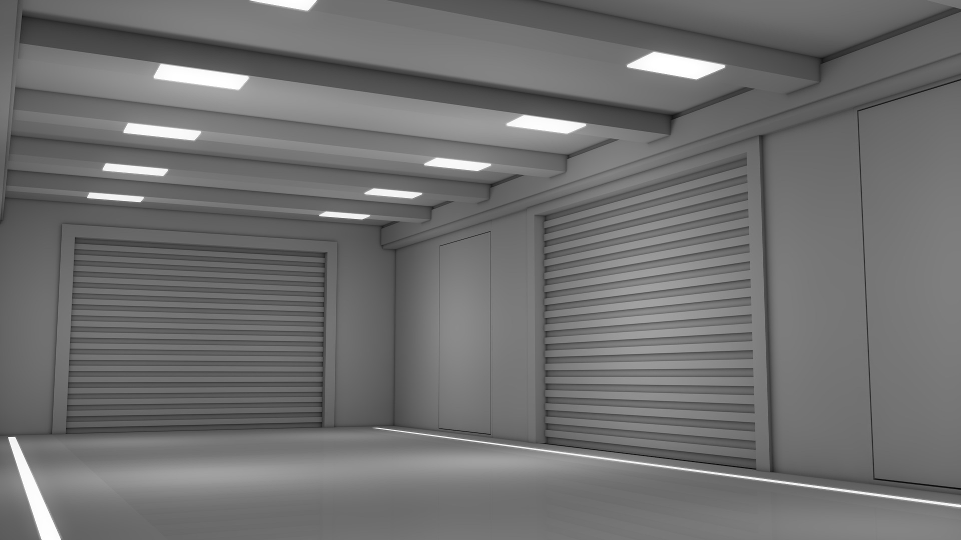 Empty industrial space 3D model_3