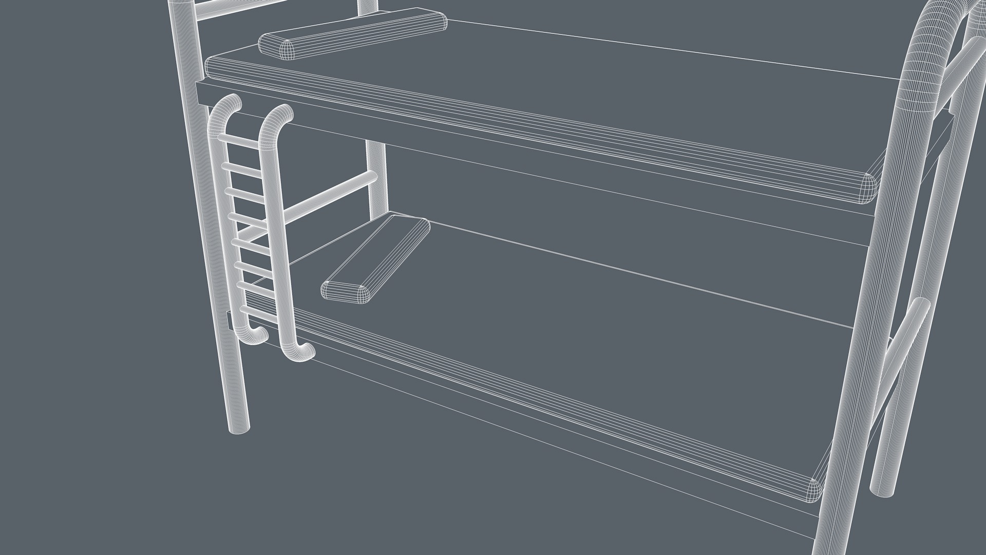 Prison Bed 3D model_11