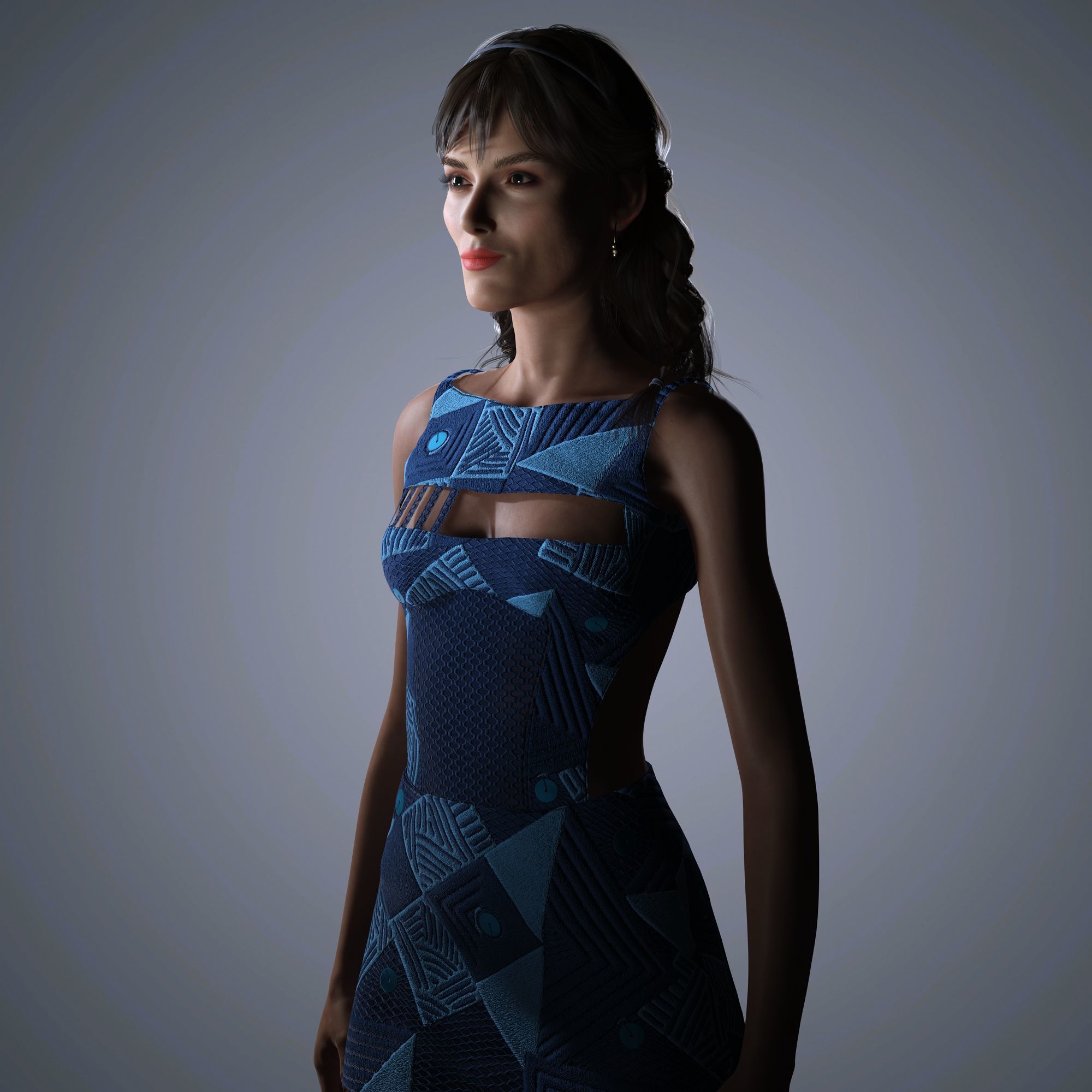 Keira Knightley Character 3D Model Low-poly Low-poly 3D model_7
