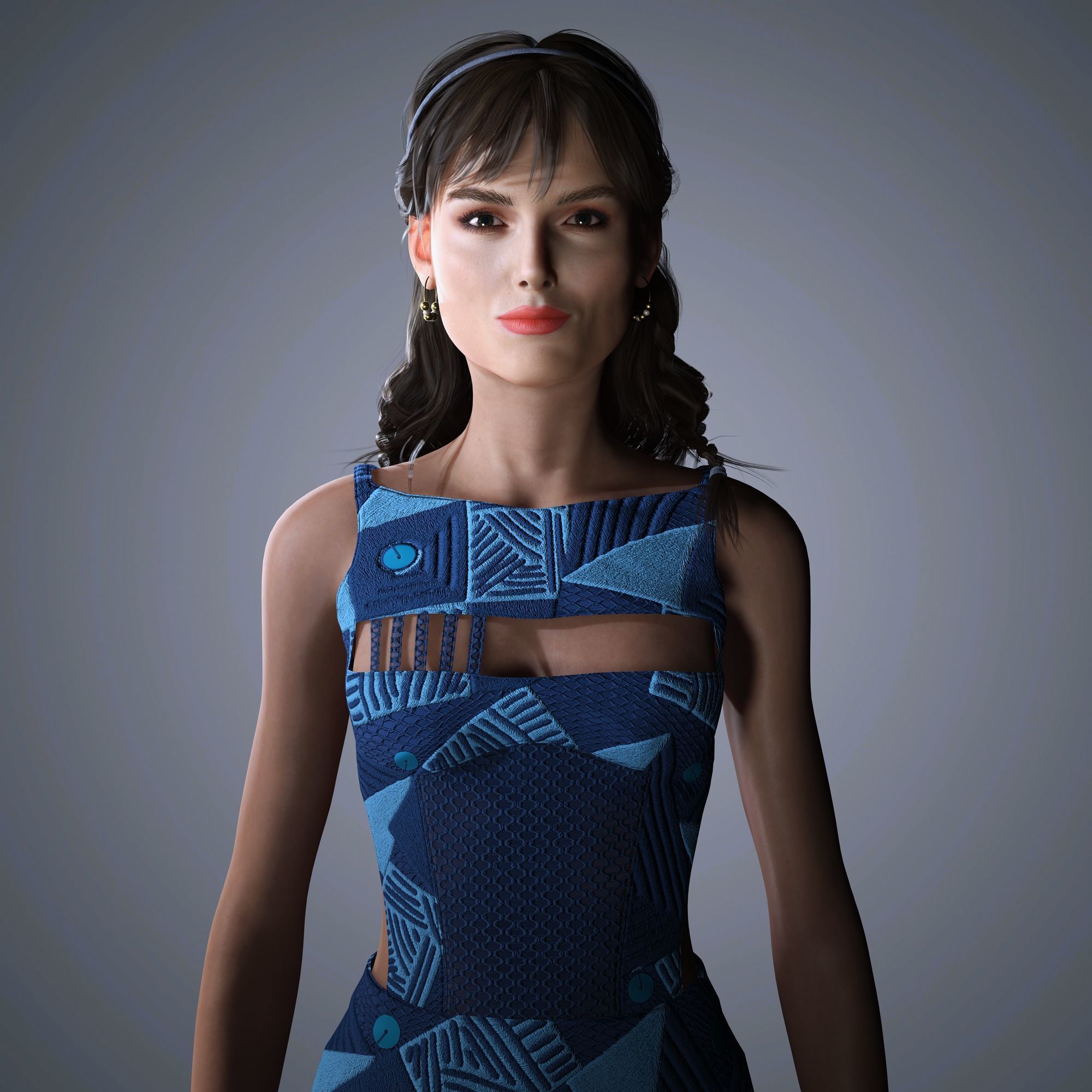 Keira Knightley Character 3D Model Low-poly Low-poly 3D model_6
