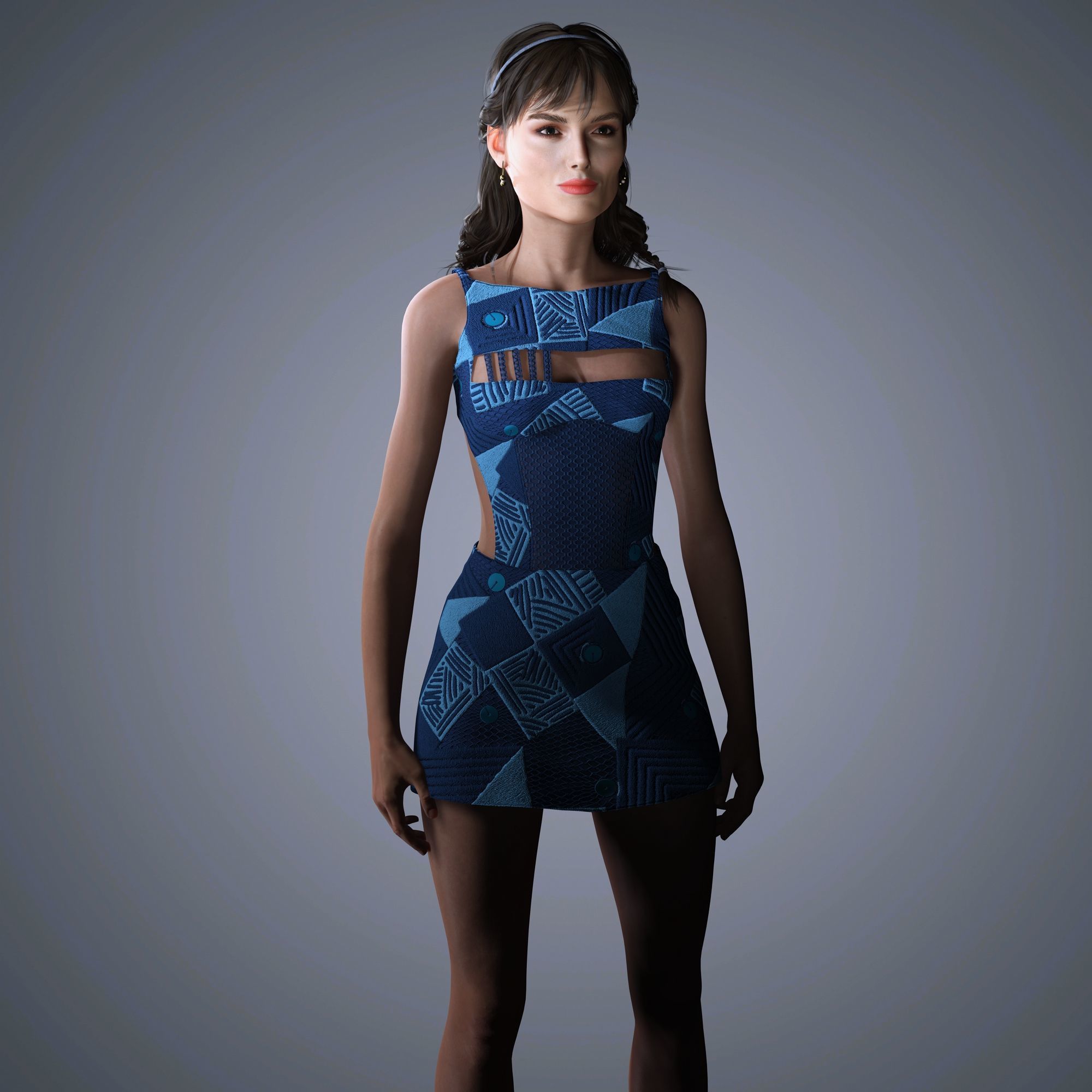 Keira Knightley Character 3D Model Low-poly Low-poly 3D model_9
