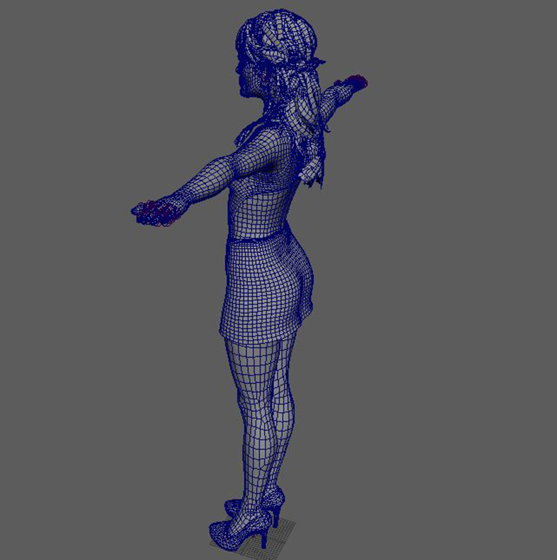 Keira Knightley Character 3D Model Low-poly Low-poly 3D model_23