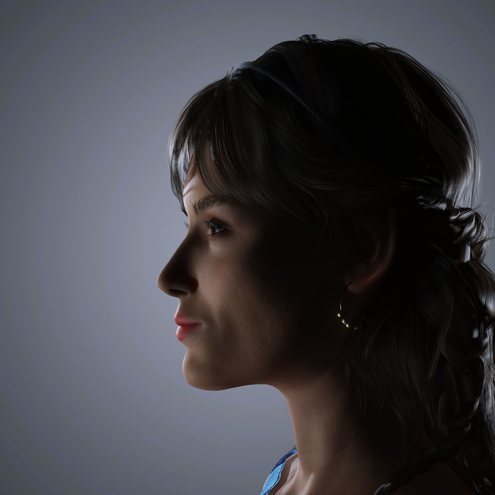 Keira Knightley Character 3D Model Low-poly Low-poly 3D model_4