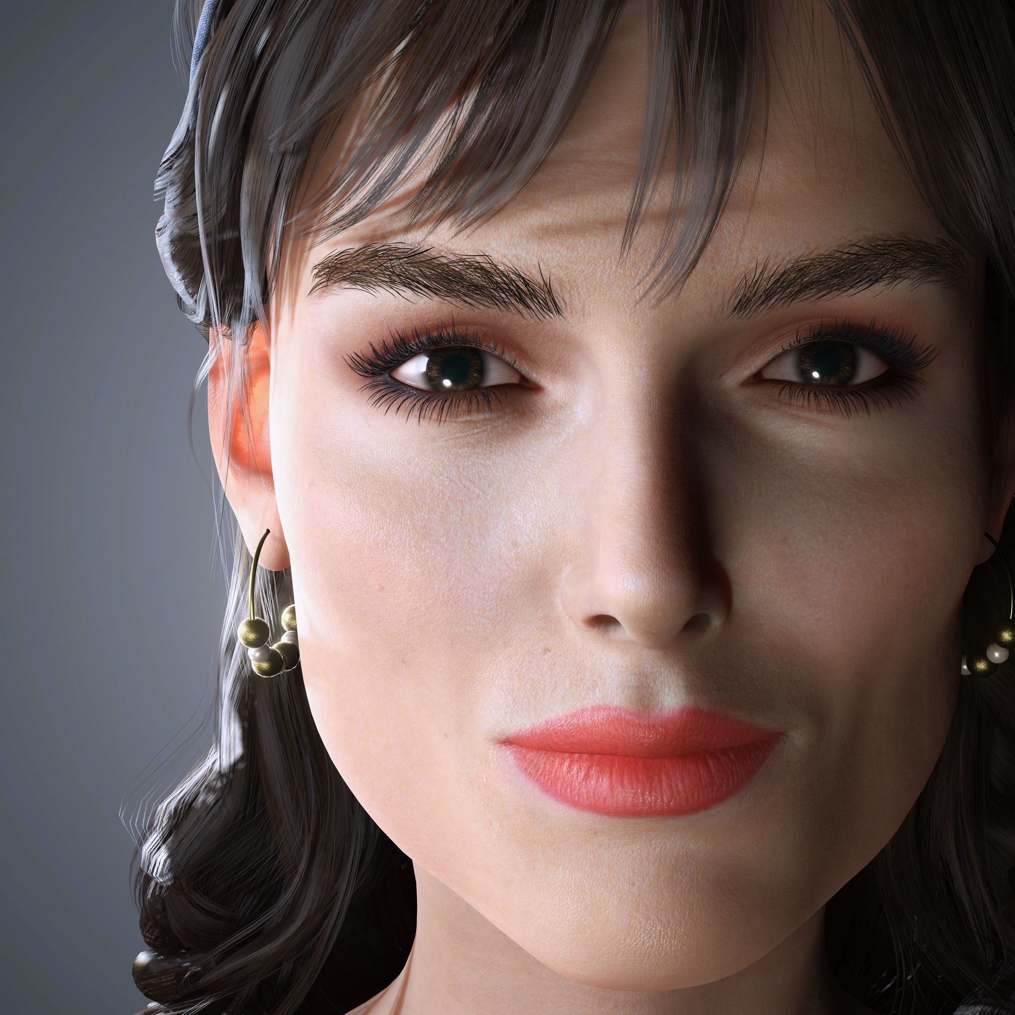 Keira Knightley Character 3D Model Low-poly Low-poly 3D model_1