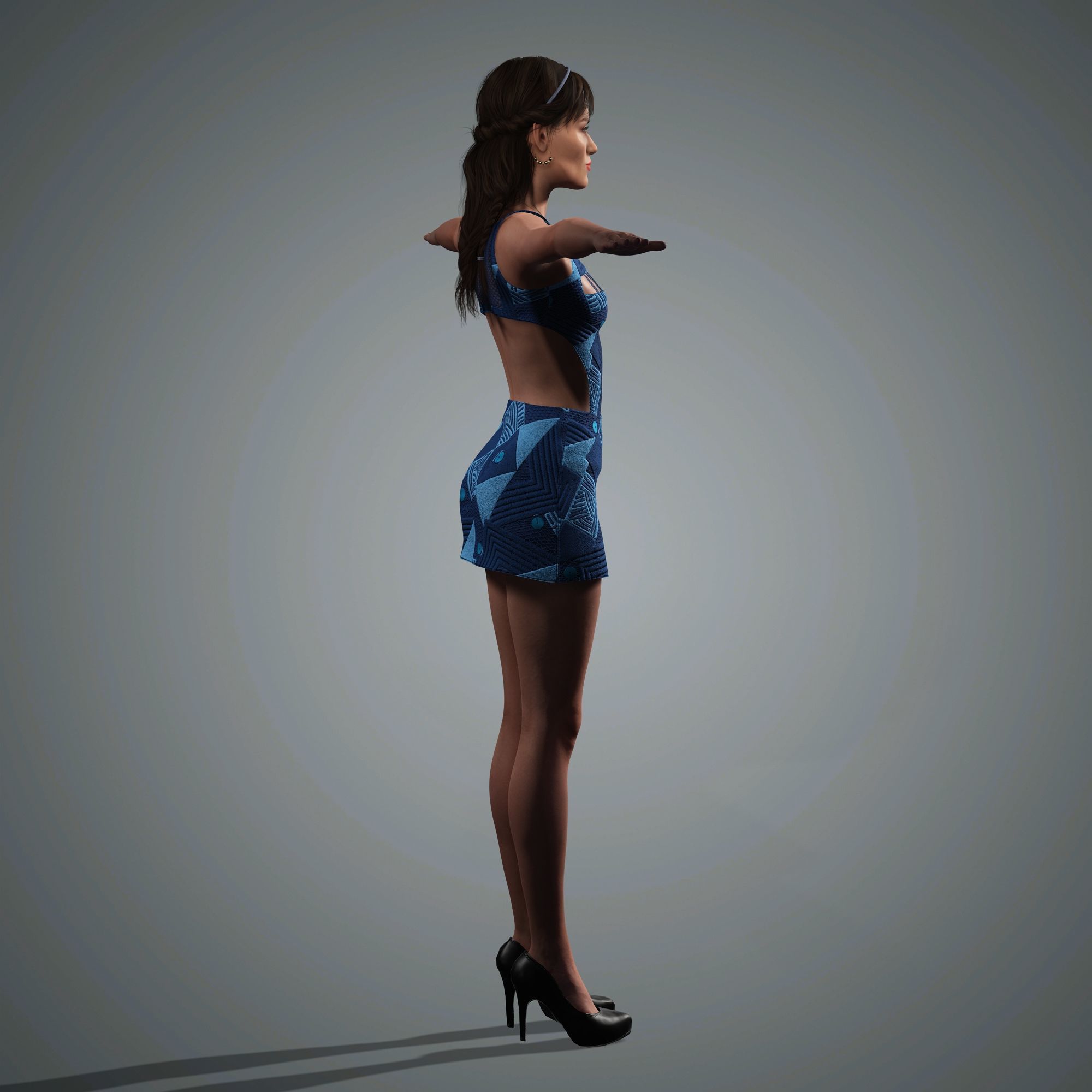 Keira Knightley Character 3D Model Low-poly Low-poly 3D model_15