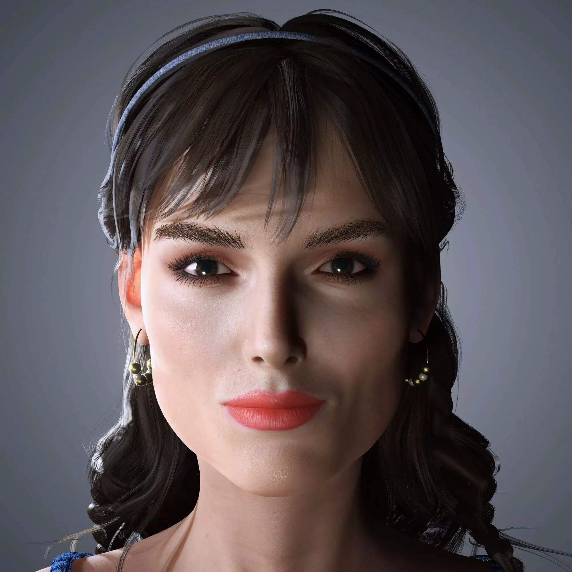 Keira Knightley Character 3D Model Low-poly Low-poly 3D model_0