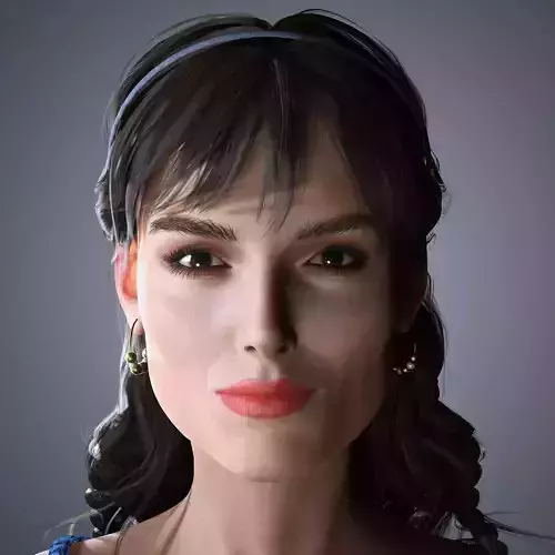 Keira Knightley Character 3D Model Low-poly Low-poly 3D model