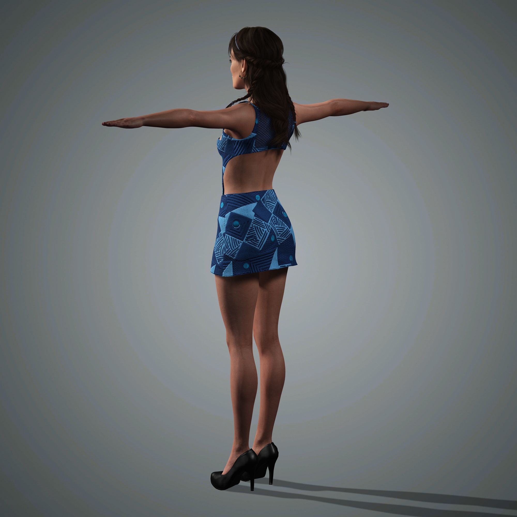 Keira Knightley Character 3D Model Low-poly Low-poly 3D model_13