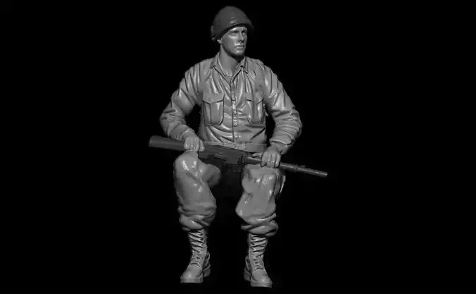 SOLDADO SENTADO VIETNAM 3D print model
