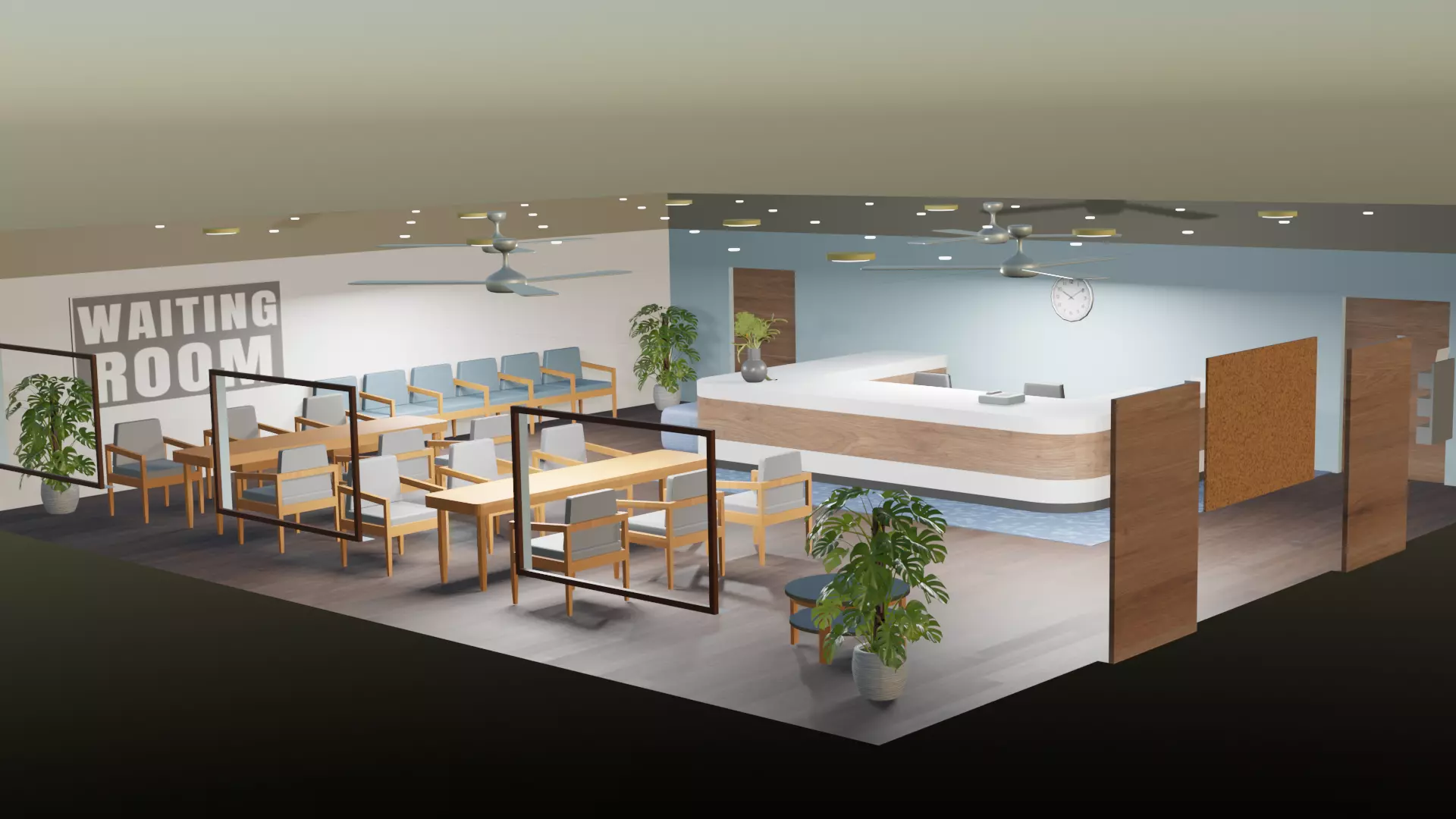 Hospital waiting room Free 3D model