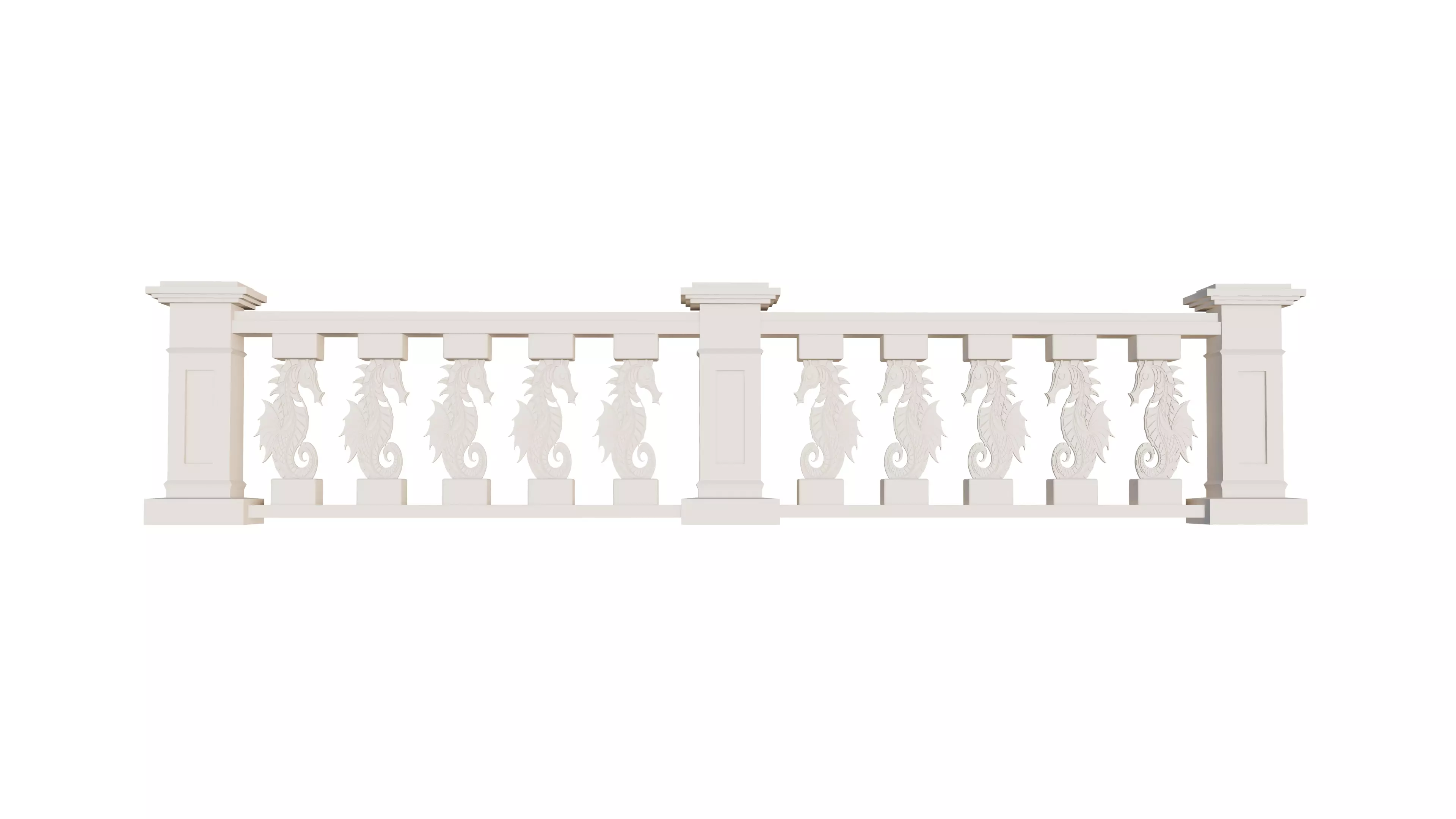 Balustrade With Seahorse 3D print model