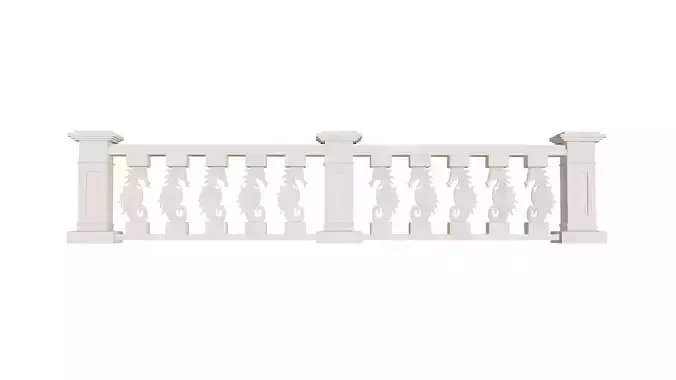 Balustrade With Seahorse 3D print model