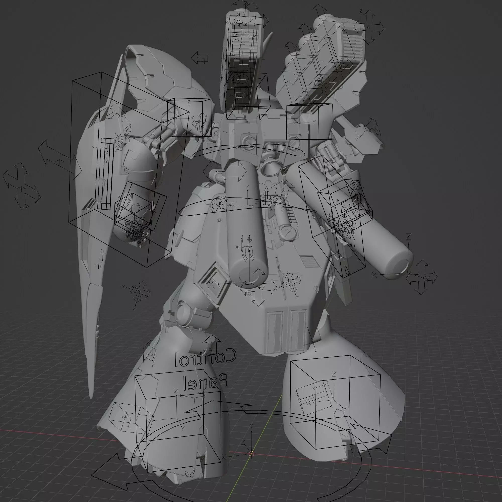 Nu gundam and Sazabi collection Blender version _18