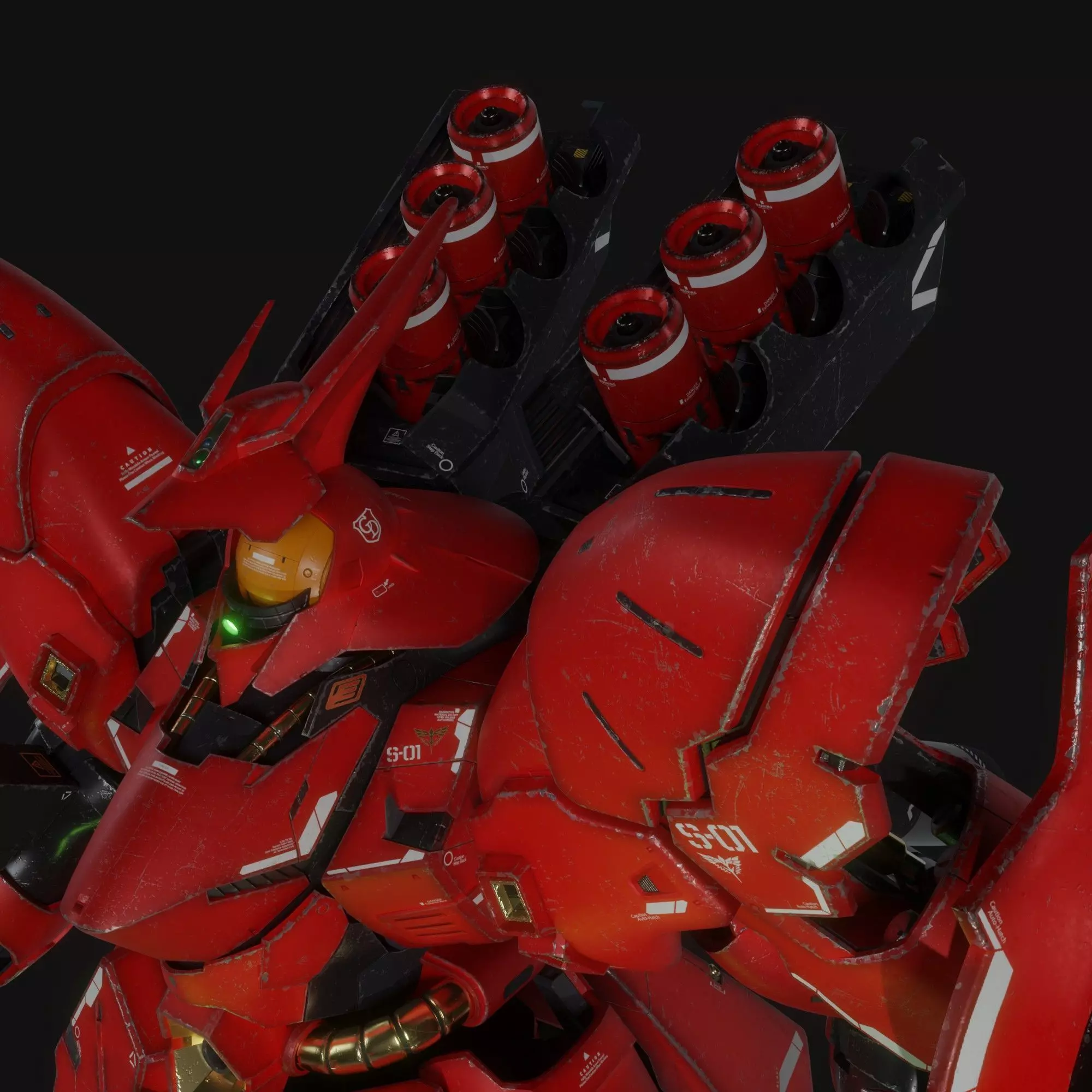 Nu gundam and Sazabi collection Blender version _6
