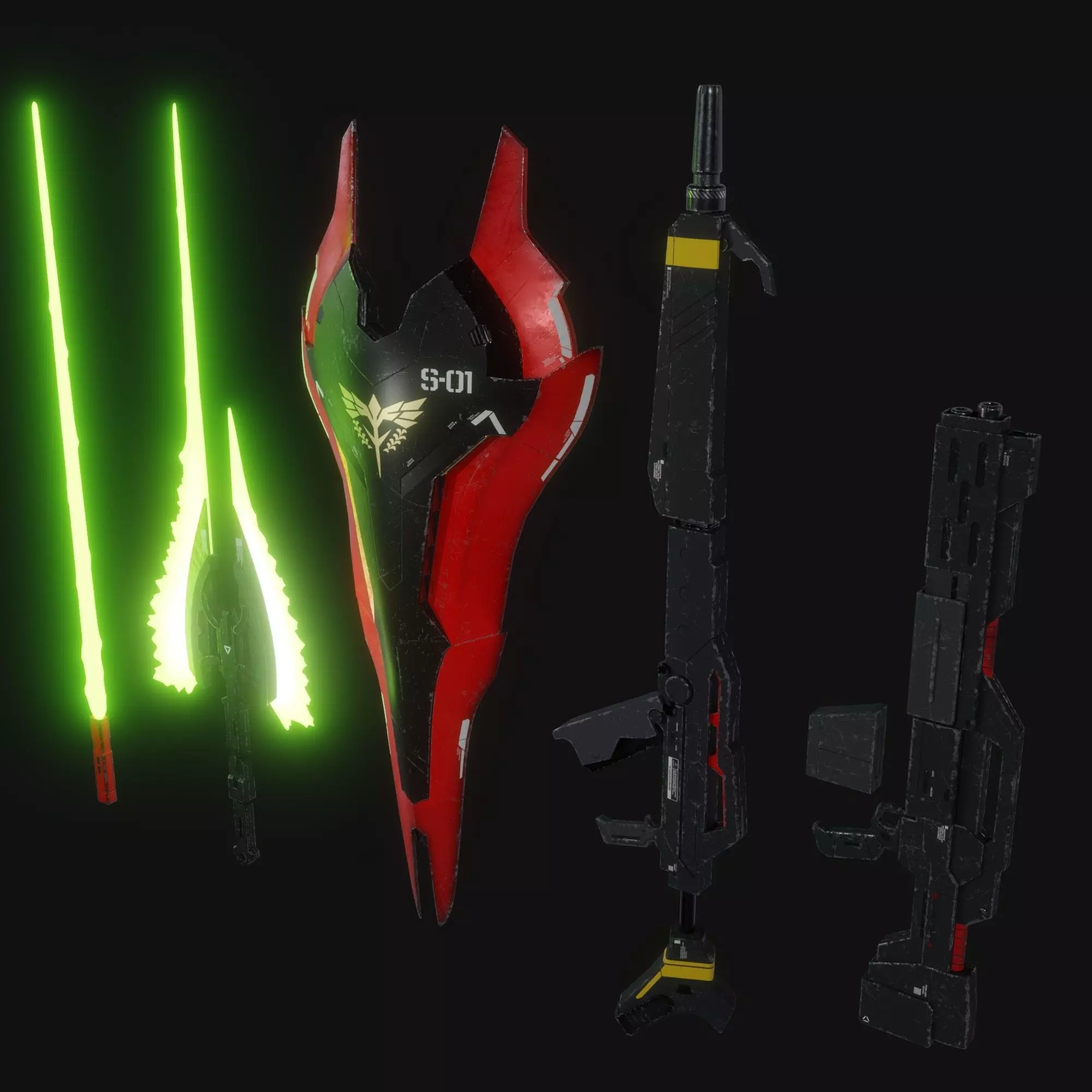 Nu gundam and Sazabi collection Blender version _8