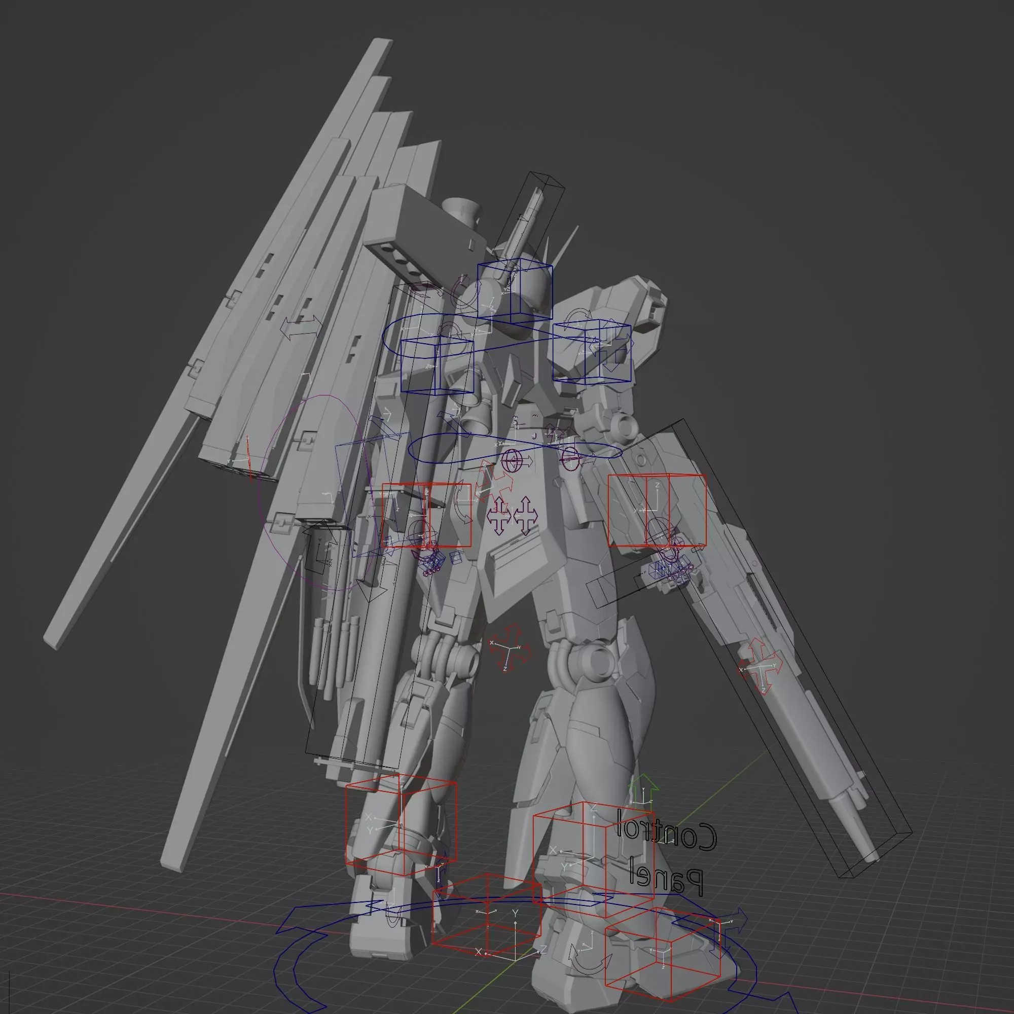 Nu gundam and Sazabi collection Blender version _20