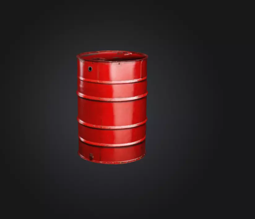 red explosive barrel 3D print model_0