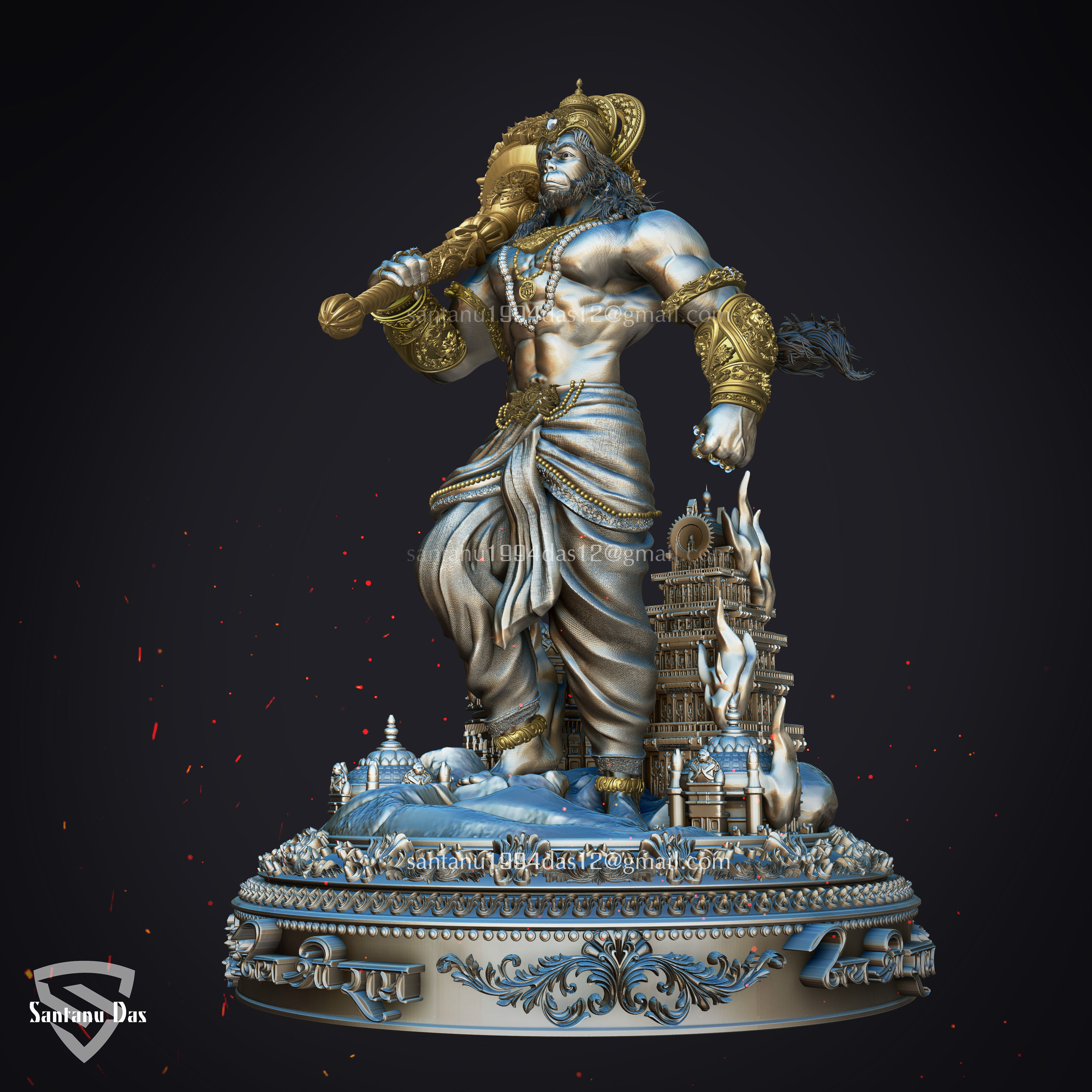 Hanuman Ji High Quality 3d Print STL 3D print model_7