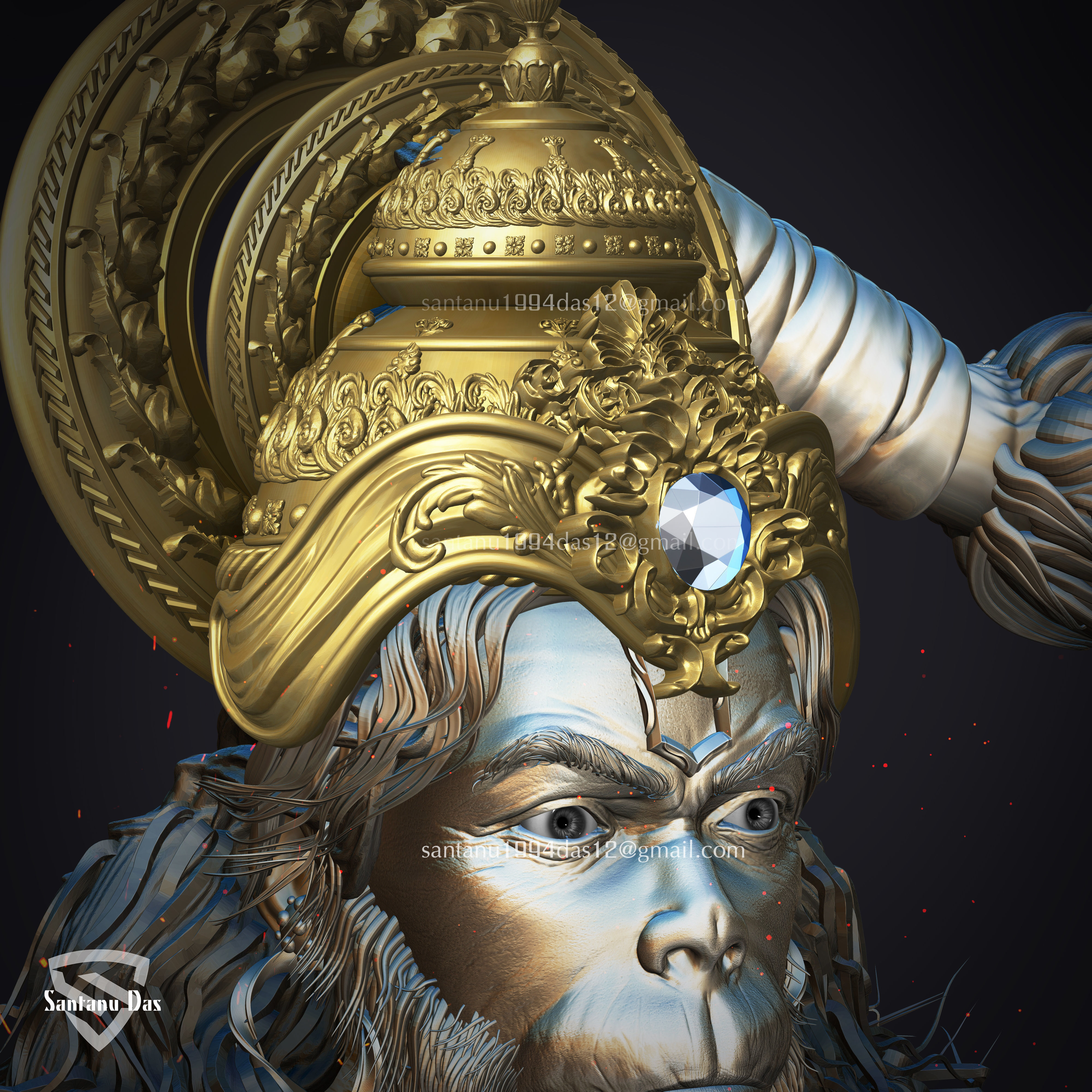 Hanuman Ji High Quality 3d Print STL 3D print model_11