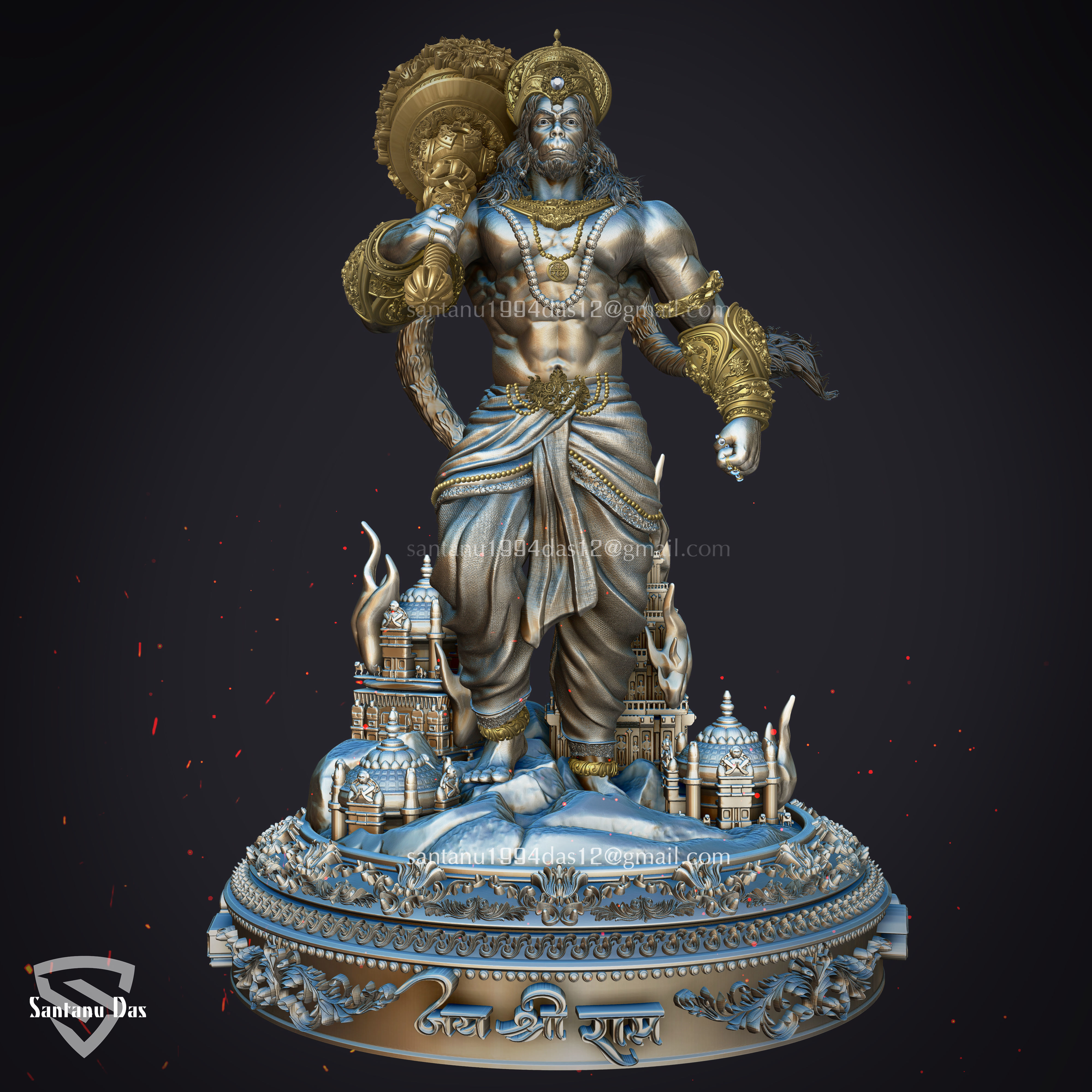 Hanuman Ji High Quality 3d Print STL 3D print model_4